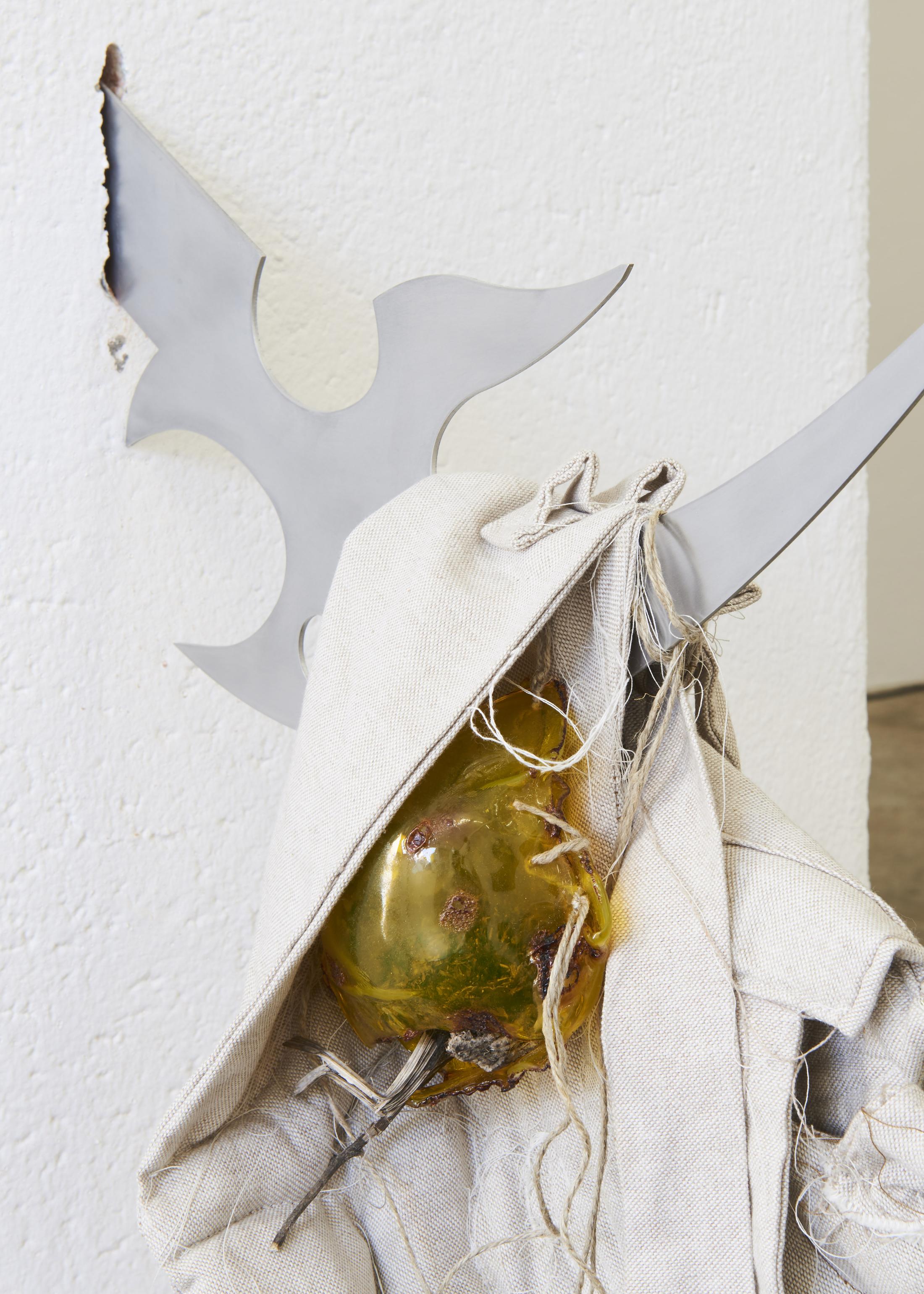 Exhibition View Groupshow «Either it is raining or it is not (at a particular space and time) ; view on Inside Job (Ula Lucinska & Michal Knychaus), A piece of land, however not complete (detail), 2019» at WallRiss, Fribourg, 2019 / Photo: Guillaume Baeriswyl