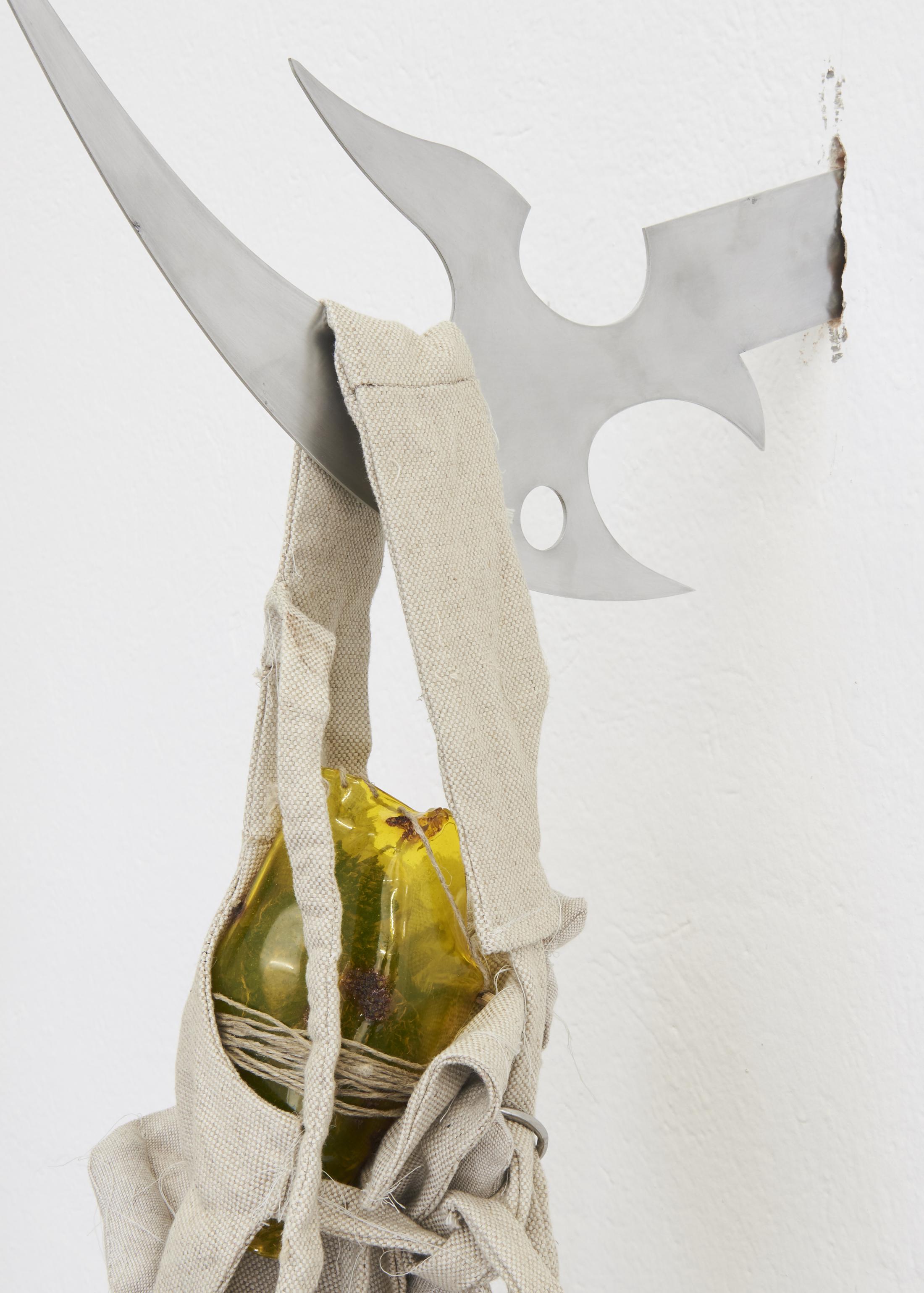 Exhibition View Groupshow «Either it is raining or it is not (at a particular space and time) ; view on Inside Job (Ula Lucinska & Michal Knychaus), A piece of land, however not complete (detail), 2019» at WallRiss, Fribourg, 2019 / Photo: Guillaume Baeriswyl