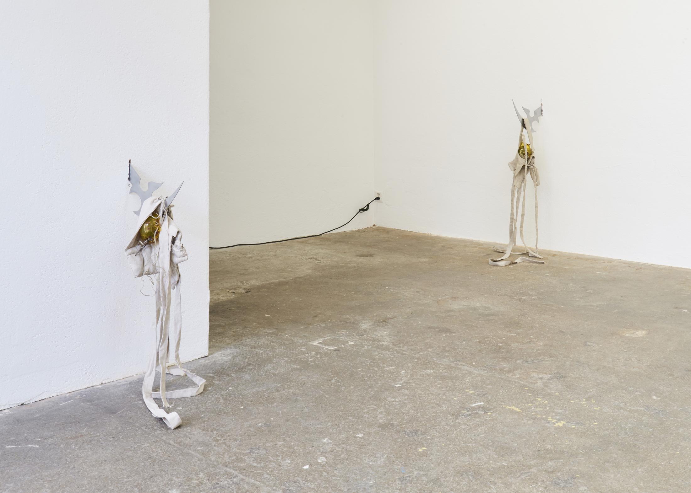 Exhibition View Groupshow «Either it is raining or it is not (at a particular space and time) ; view on Inside Job (Ula Lucinska & Michal Knychaus), A piece of land, however not complete, 2019» at WallRiss, Fribourg, 2019 / Photo: Guillaume Baeriswyl