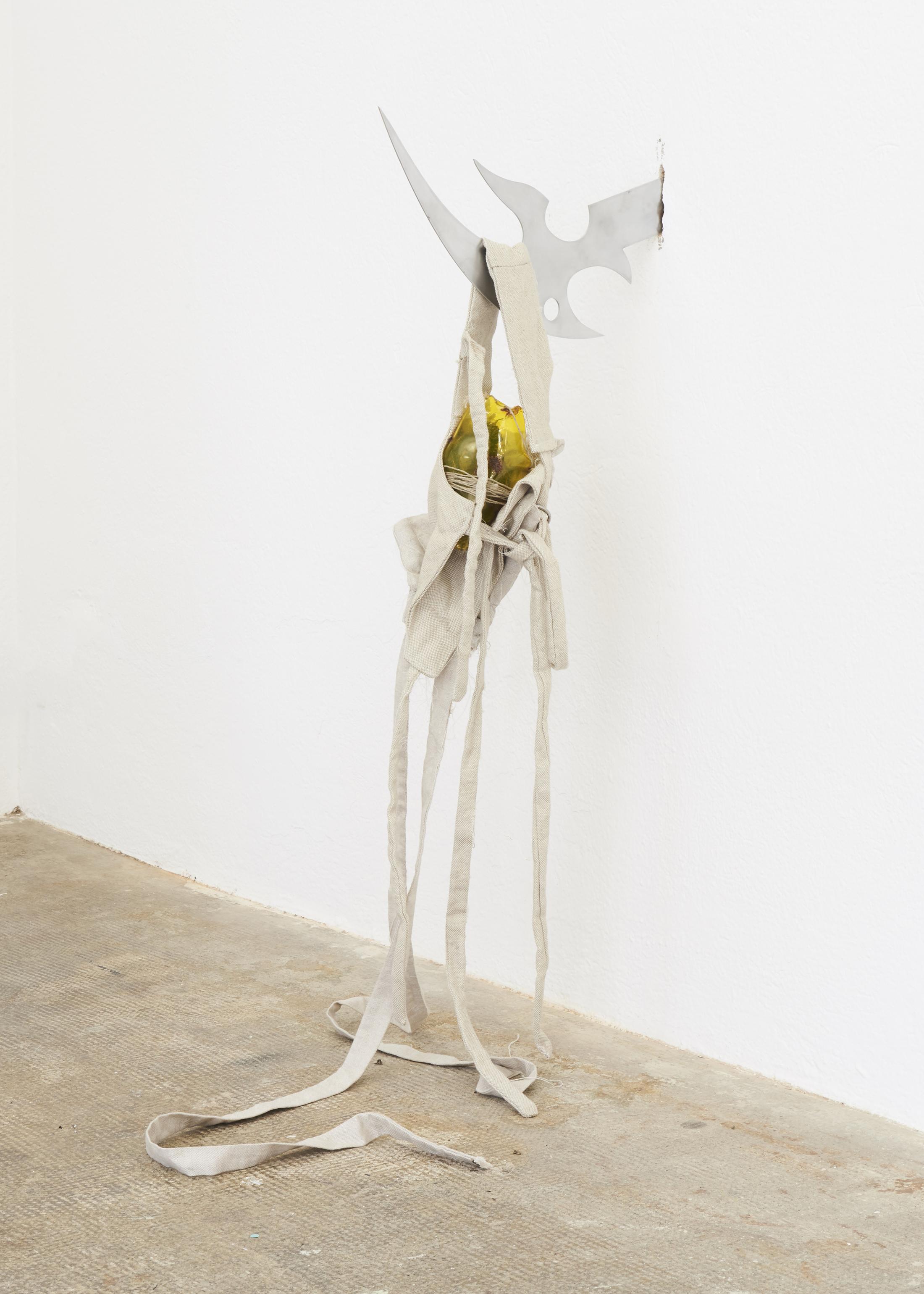 Exhibition View Groupshow «Either it is raining or it is not (at a particular space and time) ; view on Inside Job (Ula Lucinska & Michal Knychaus), A piece of land, however not complete, 2019» at WallRiss, Fribourg, 2019 / Photo: Guillaume Baeriswyl