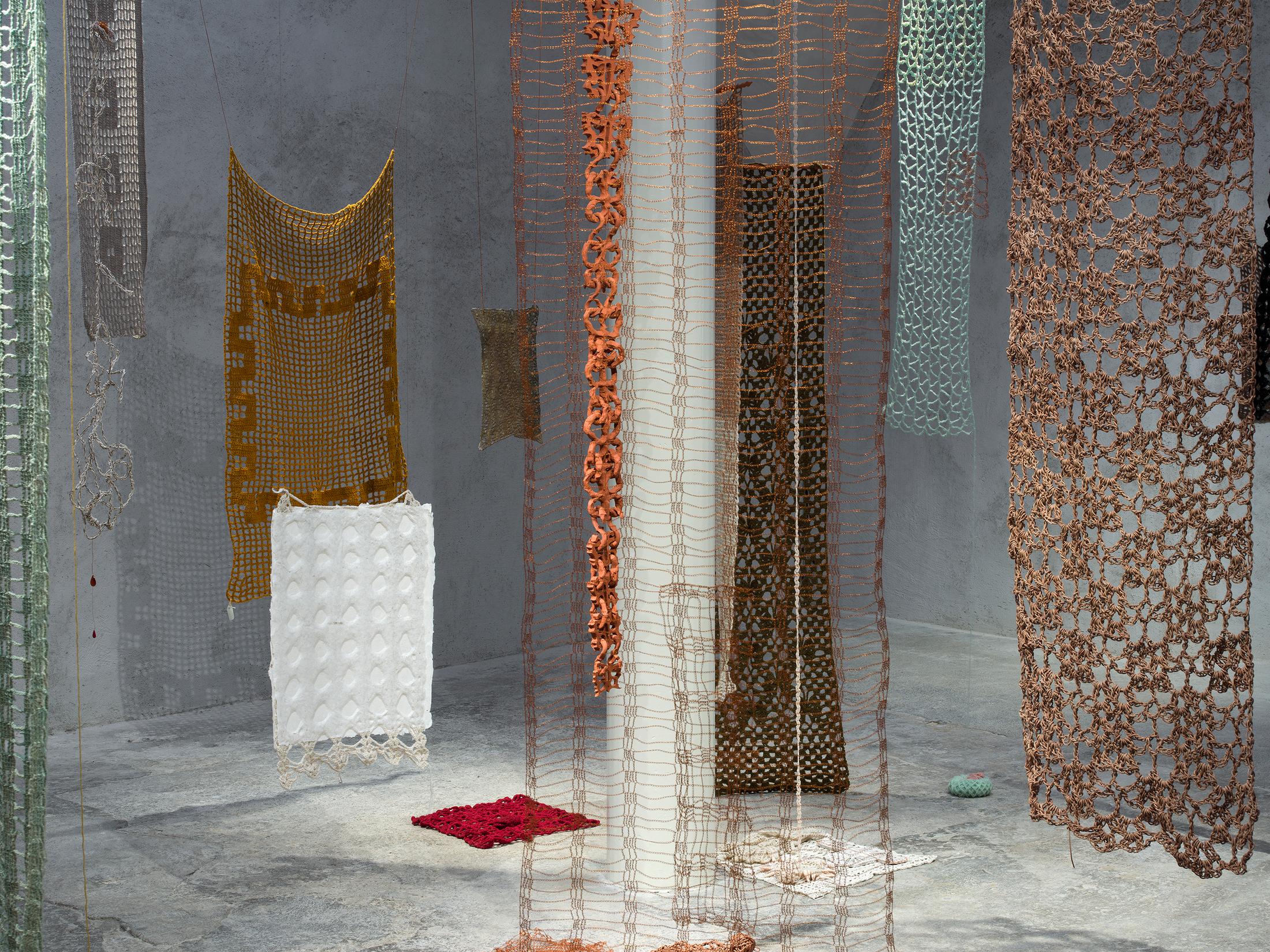 Exhibition View ektor garcia «nudos de tiempo» at Cabaret Voltaire, Zurich, 2022 / Photo: Cabaret Voltaire, Cedric Mussano / Courtesy: the artist and Cabaret Voltaire