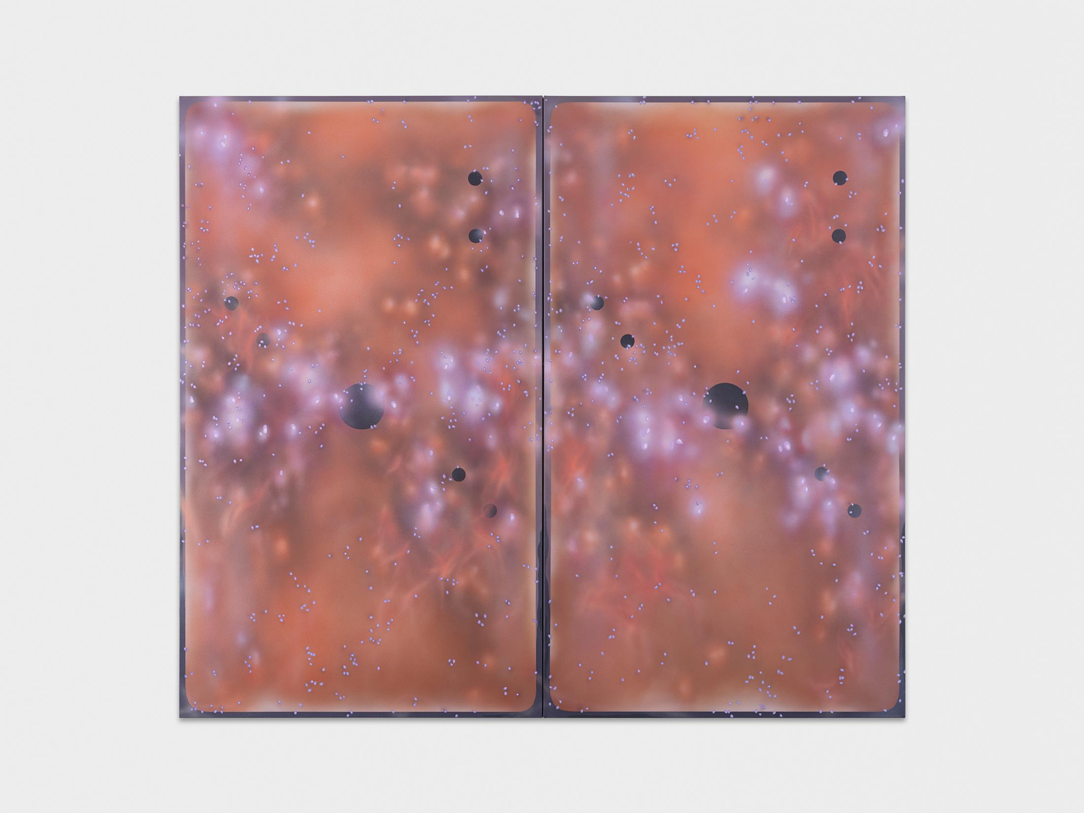 Exhibition View Elise Corpataux and Natacha Donzé Duo Show «Special Favor; view on Natacha Donzé, Shields II, 2021» at Galerie Lange + Pult, Auvernier, 2021 / Photo: Julien Gremaud / Courtesy: the artist and Galerie Lange + Pult