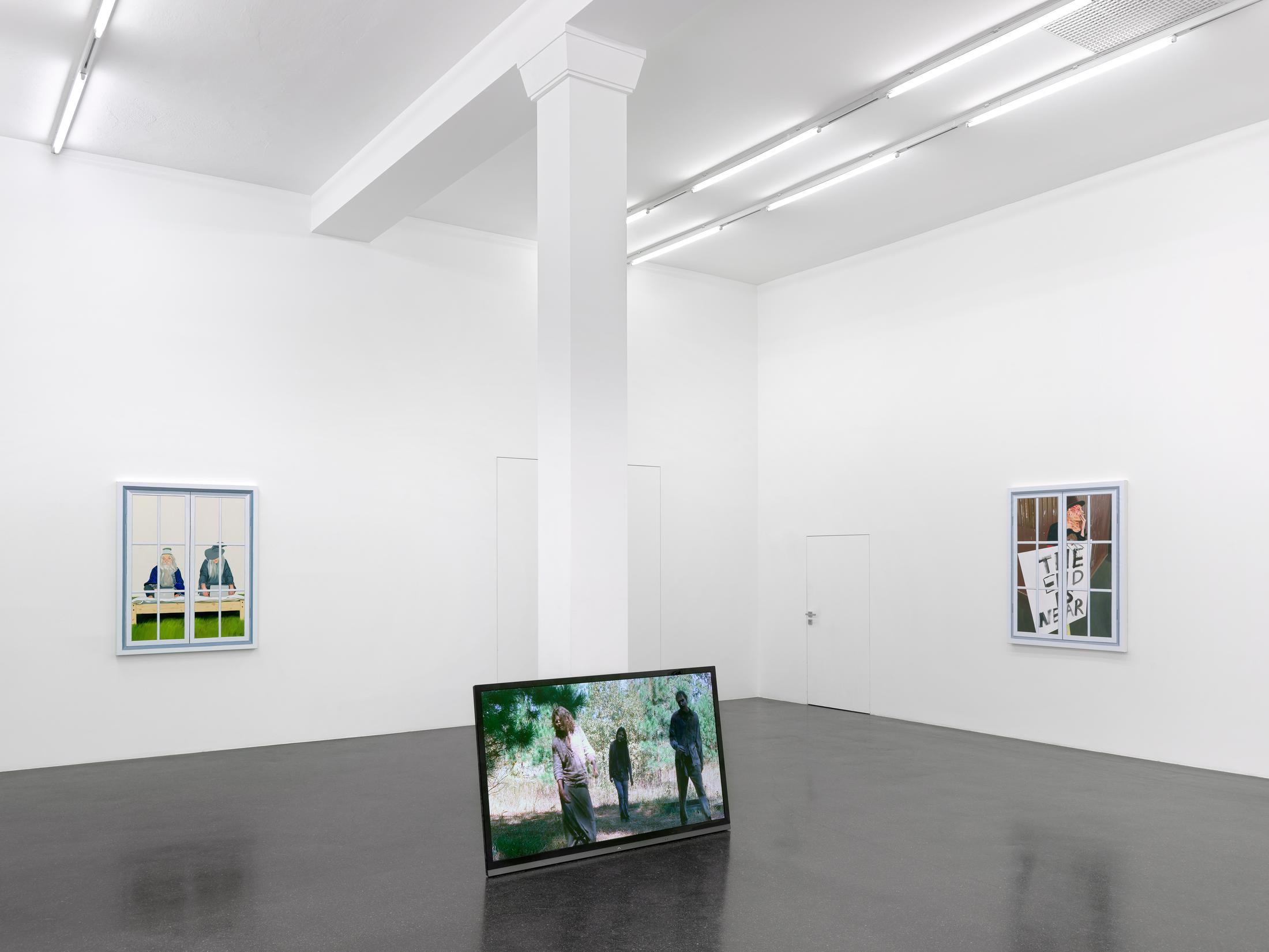 Exhibition View Eliza Douglas / Puppies Puppies (Jade Kuriki Olivo) Groupshow at Galerie Francesca Pia, Zurich, 2019 / Photo: Annik Wetter / Courtesy: the artists and Galerie Francesca Pia