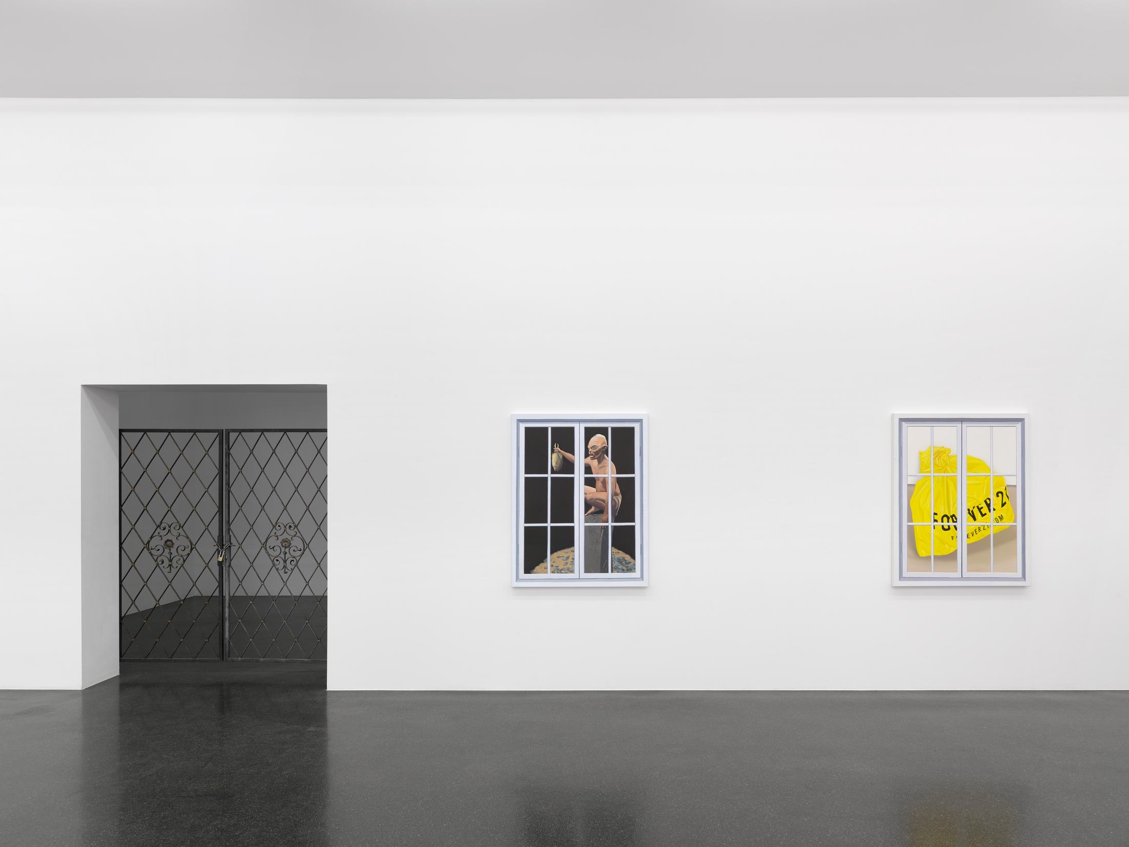 Exhibition View Eliza Douglas / Puppies Puppies (Jade Kuriki Olivo) Groupshow at Galerie Francesca Pia, Zurich, 2019 / Photo: Annik Wetter / Courtesy: the artists and Galerie Francesca Pia