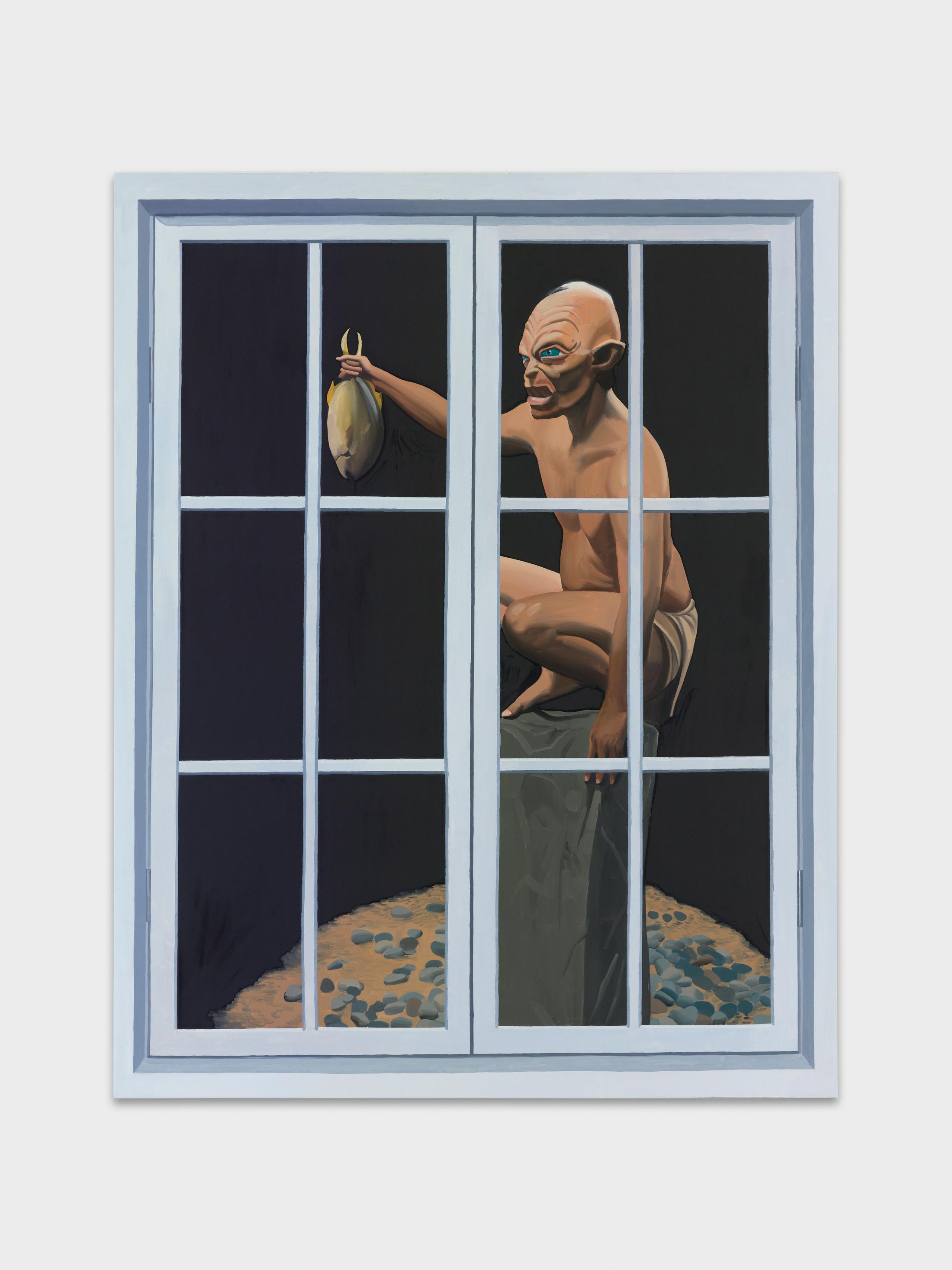 Exhibition View Eliza Douglas / Puppies Puppies (Jade Kuriki Olivo) Groupshow (view on Eliza Douglas, Window (Puppies Puppies 1), 2019) at Galerie Francesca Pia, Zurich, 2019 / Photo: Annik Wetter / Courtesy: the artists and Galerie Francesca Pia