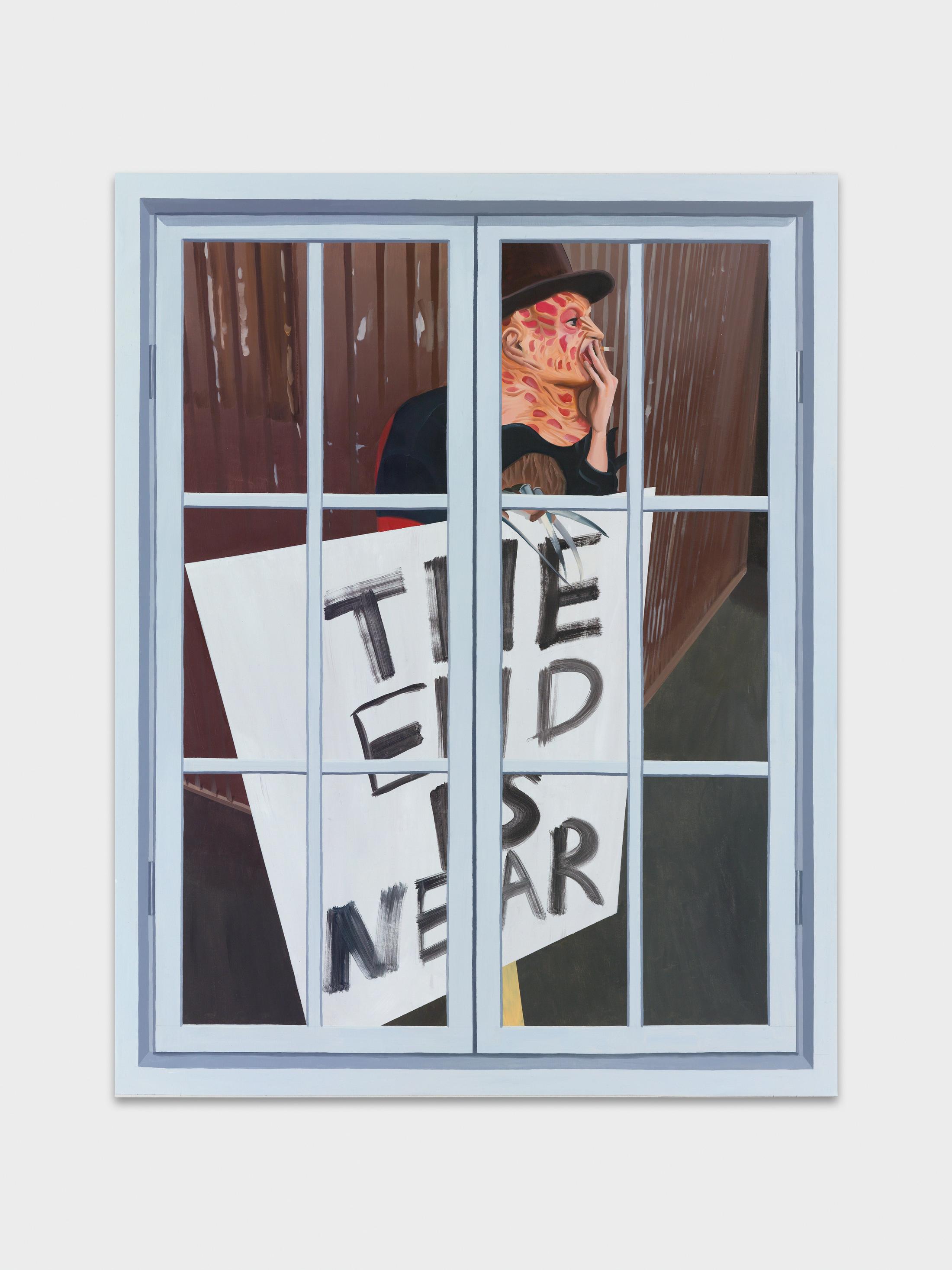 Exhibition View Eliza Douglas / Puppies Puppies (Jade Kuriki Olivo) Groupshow (view on Eliza Douglas, Window (Puppies Puppies 1), 2019) at Galerie Francesca Pia, Zurich, 2019 / Photo: Annik Wetter / Courtesy: the artists and Galerie Francesca Pia