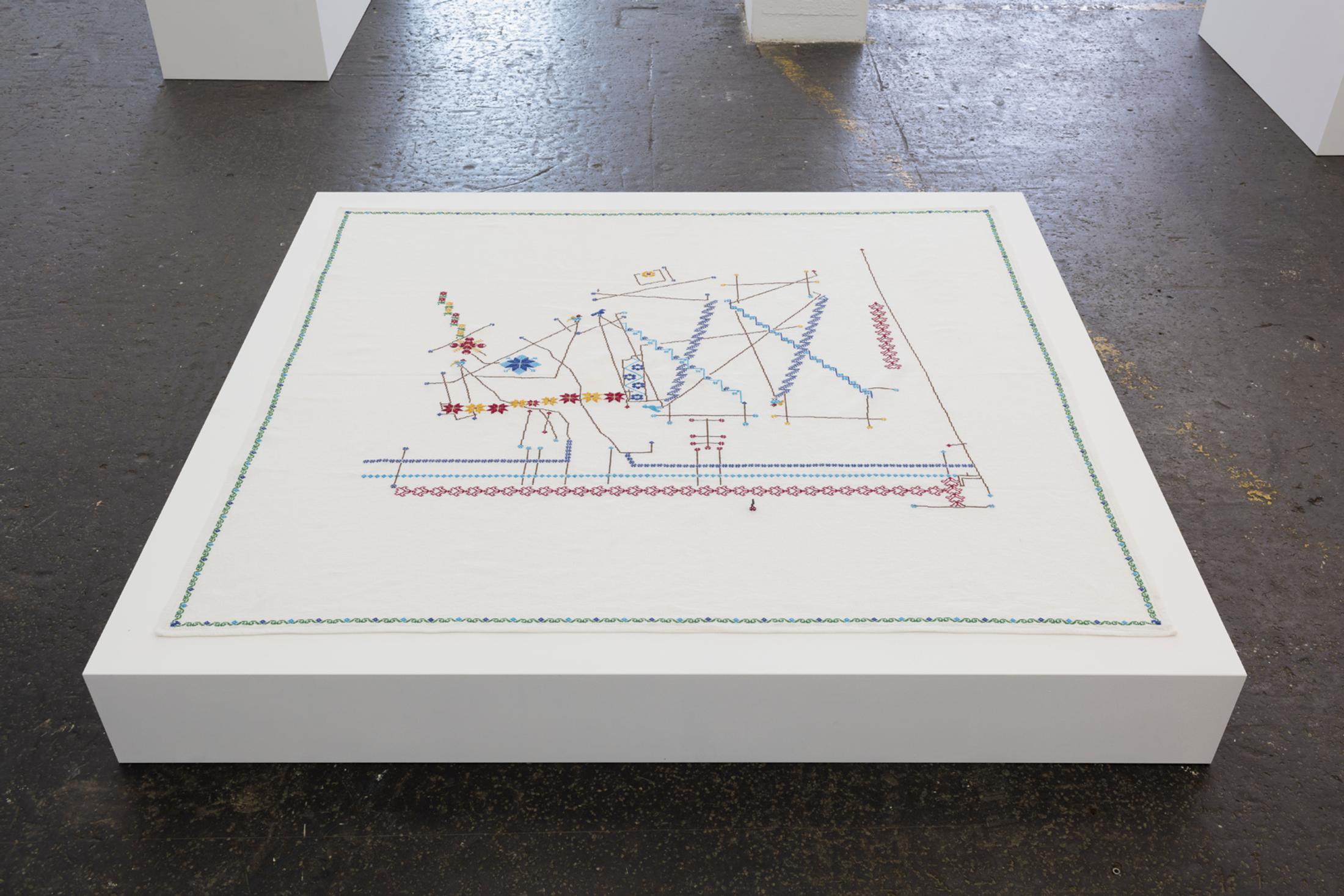 Exhibition View Ella Littwitz Soloshow «Promise ; A Moon in Ramallah is a Star in Hebron, 2017 (M13)» at Kunsthalle Sankt Gallen, St. Gallen, 2019 / Photo: Gunnar Meier / Courtesy: the artist, Harlan Levey Projects, Brussels; Copperfield Gallery, London