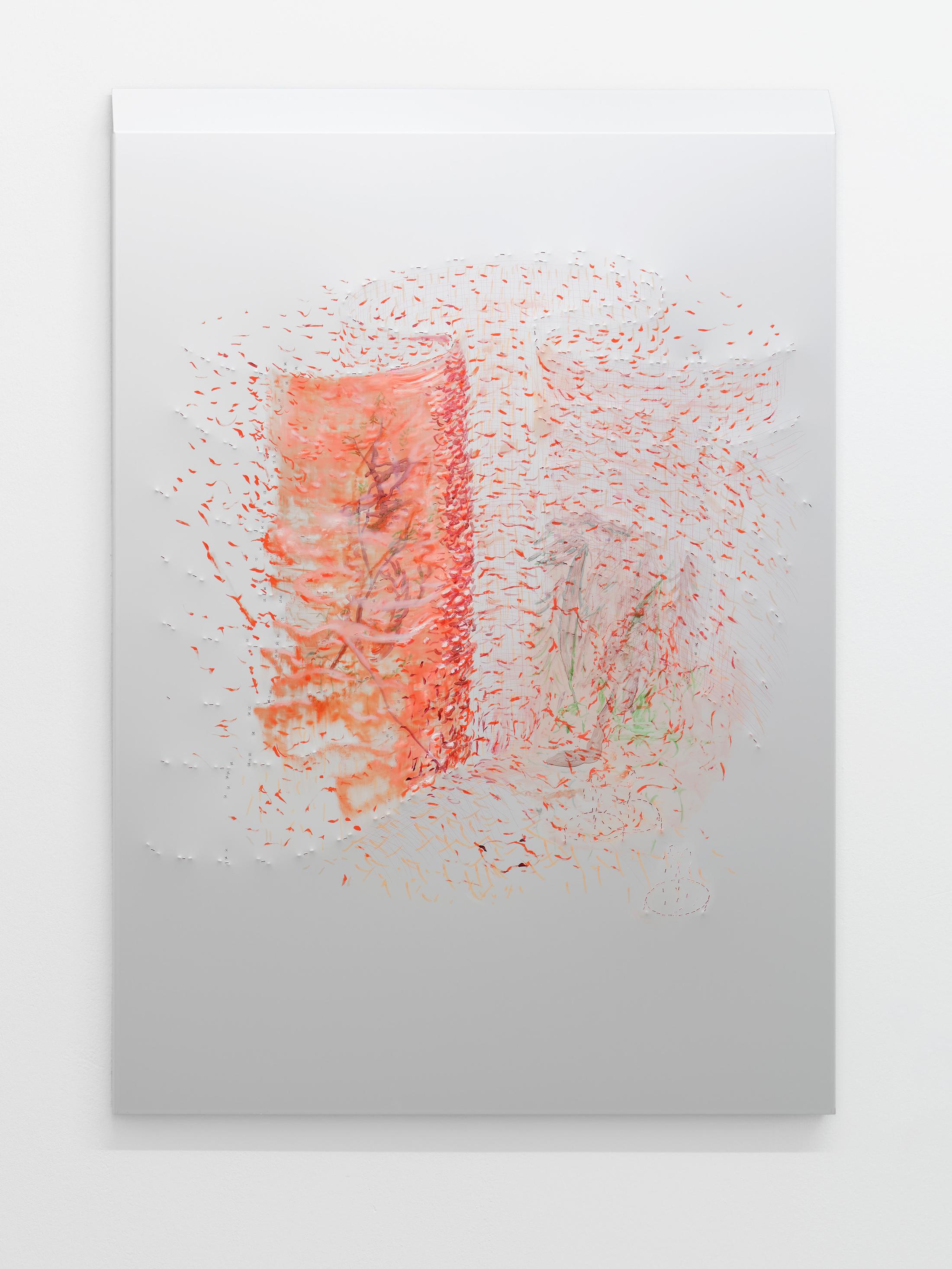 Exhibition View Elza Sile Solo Show «kitten in a fridge; view on Elza Sile, Borscht roulette (blinded astronaut), 2021» at GALERIE PHILIPPZOLLINGER, Zurich, 2021 / Photo: Conradin Frei / Courtesy: the artist and GALERIE PHILIPPZOLLINGER