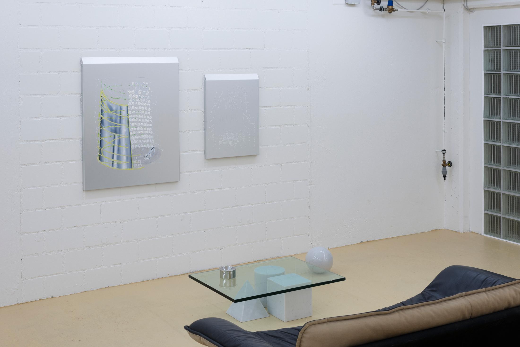 Exhibition View Elza Sile ⩙ {F_x Office} Soloshow «Hunter’s Fallacy» at unanimous consent, Zurich, 2020 / Photo: Romain Mader / Courtesy: the artist and unanimous consent