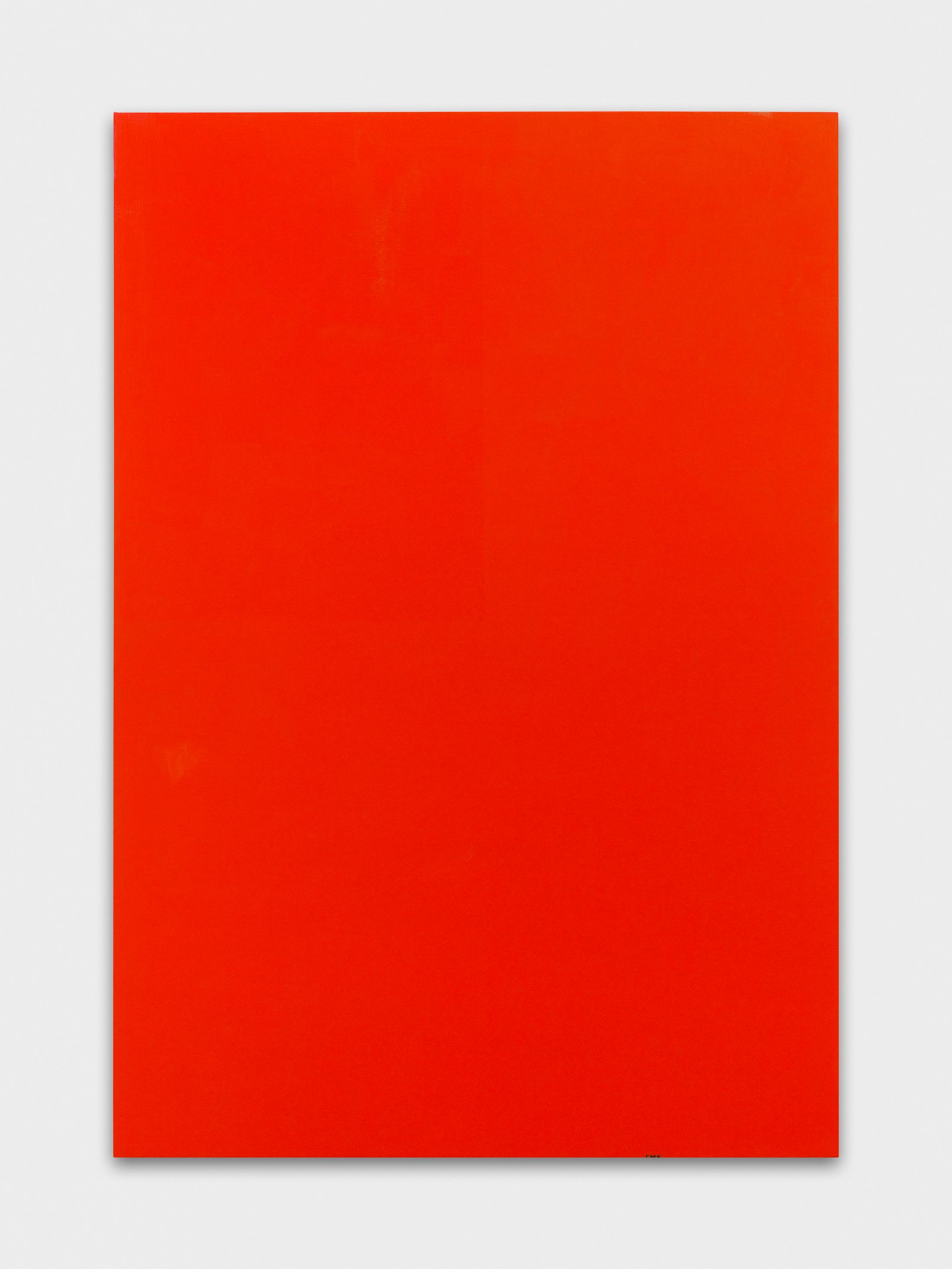 Exhibition View Emil Michael Klein Soloshow «Mono Cross; view on Cadmium Orange, 2019» at Galerie Francesca Pia, Zurich, 2020 / Photo: Annik Wetter / Courtesy: the artist and Galerie Francesca Pia
