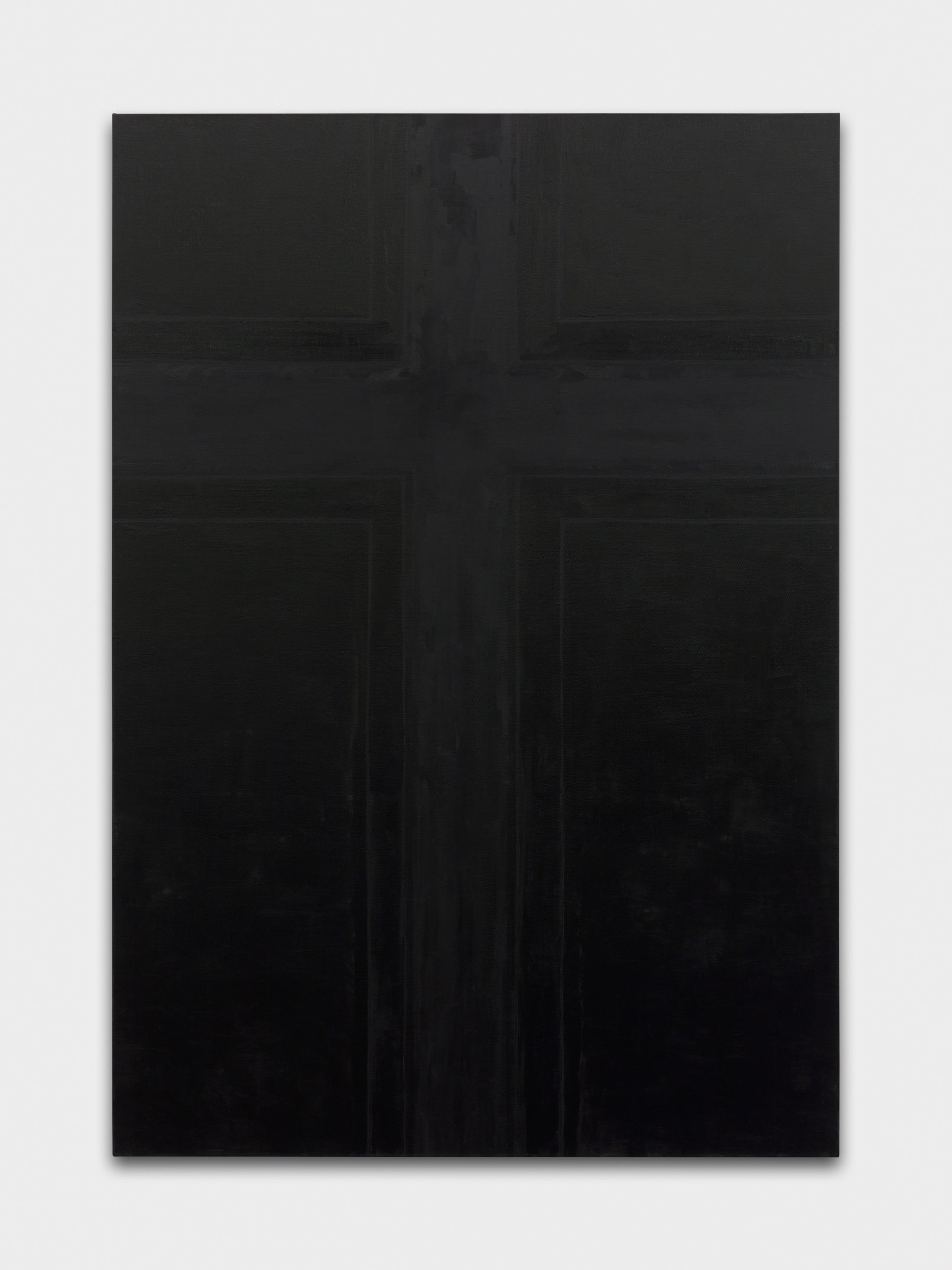 Exhibition View Emil Michael Klein Soloshow «Mono Cross; view on Cross, Black, 2020» at Galerie Francesca Pia, Zurich, 2020 / Photo: Annik Wetter / Courtesy: the artist and Galerie Francesca Pia