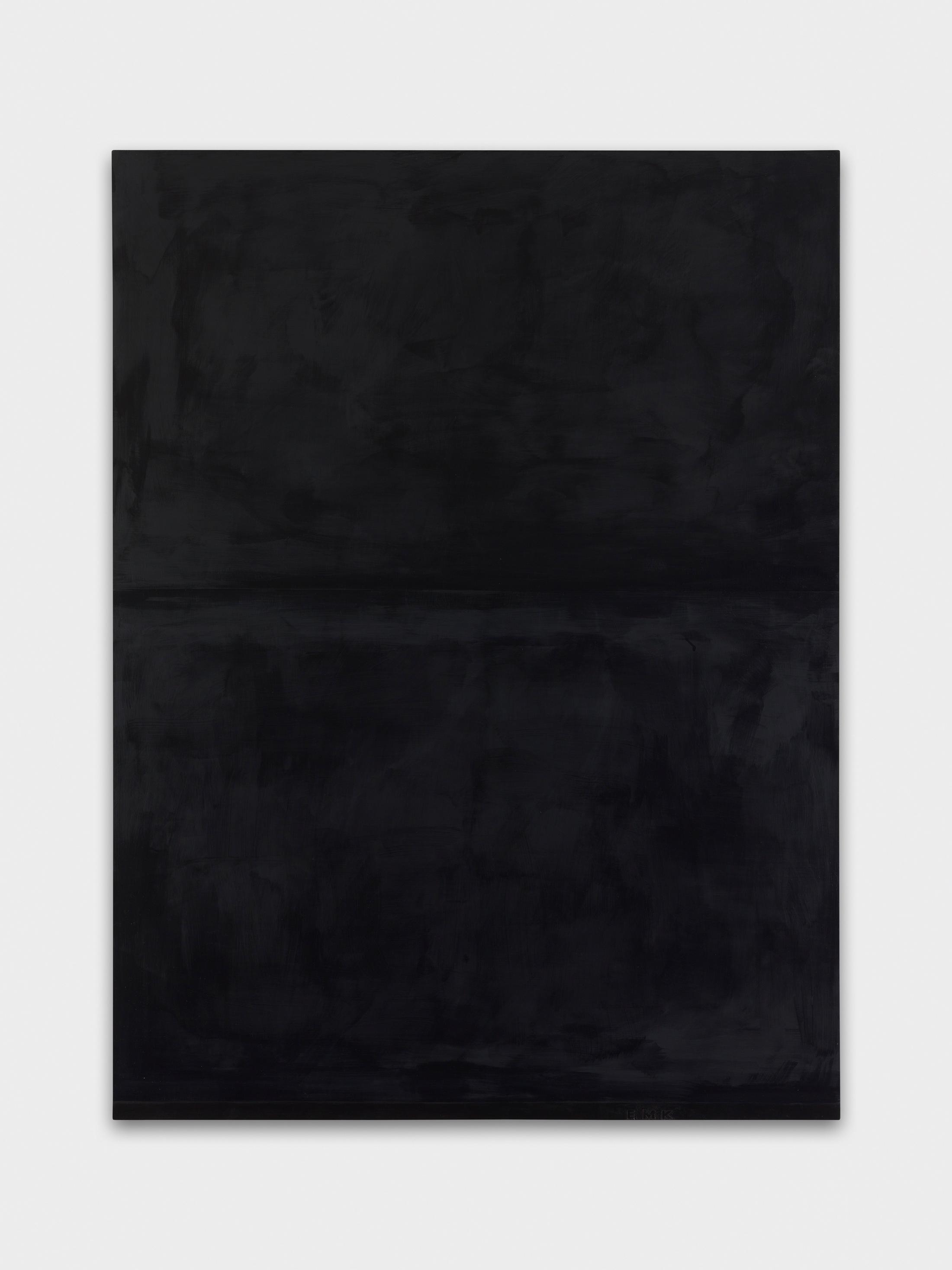 Exhibition View Emil Michael Klein Soloshow «Mono Cross; view on Monochrome, Payne's Grey and Black, 2020» at Galerie Francesca Pia, Zurich, 2020 / Photo: Annik Wetter / Courtesy: the artist and Galerie Francesca Pia