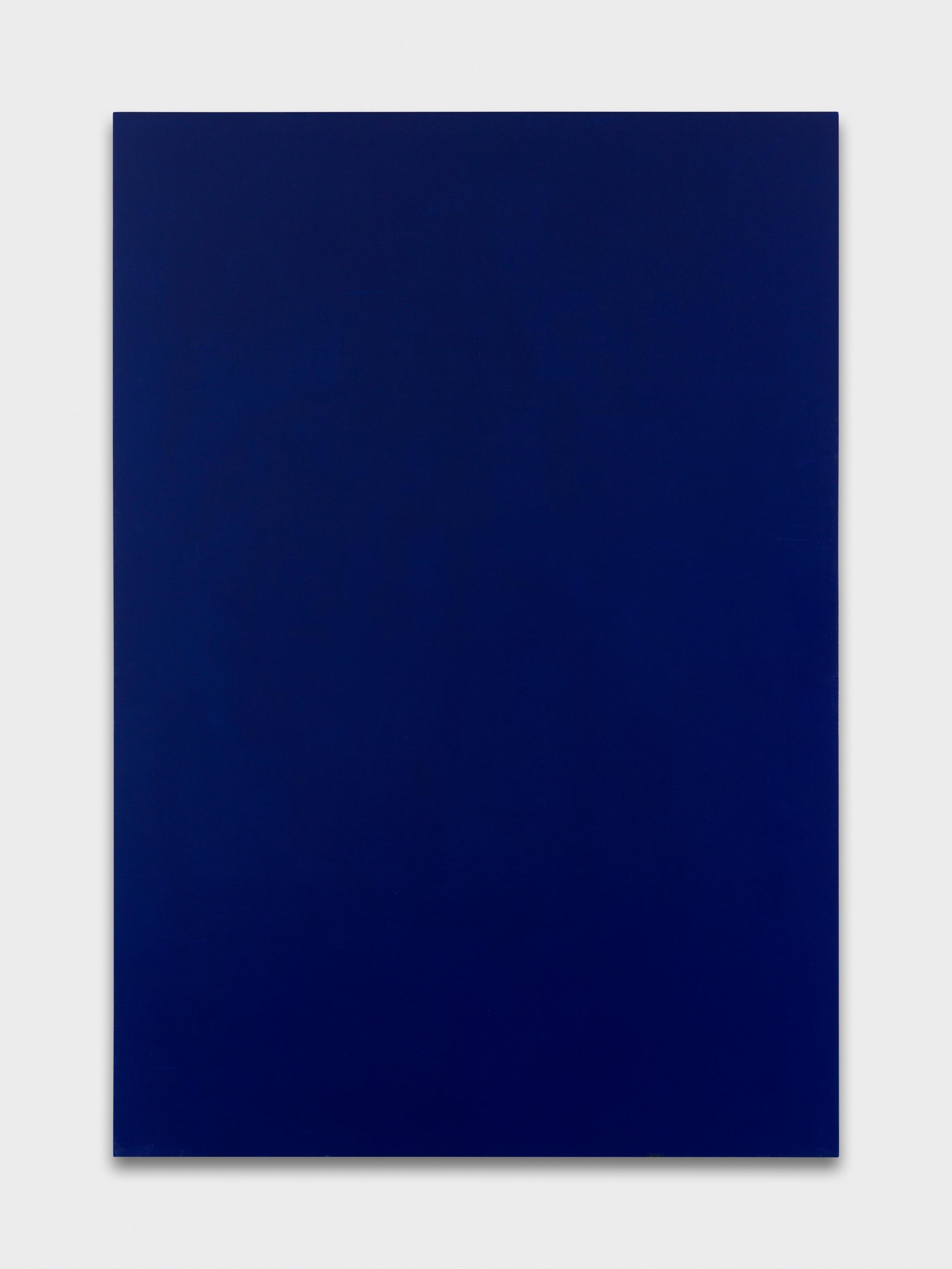 Exhibition View Emil Michael Klein Soloshow «Mono Cross; view on Monochrome, Phthalo Blue, 2019» at Galerie Francesca Pia, Zurich, 2020 / Photo: Annik Wetter / Courtesy: the artist and Galerie Francesca Pia