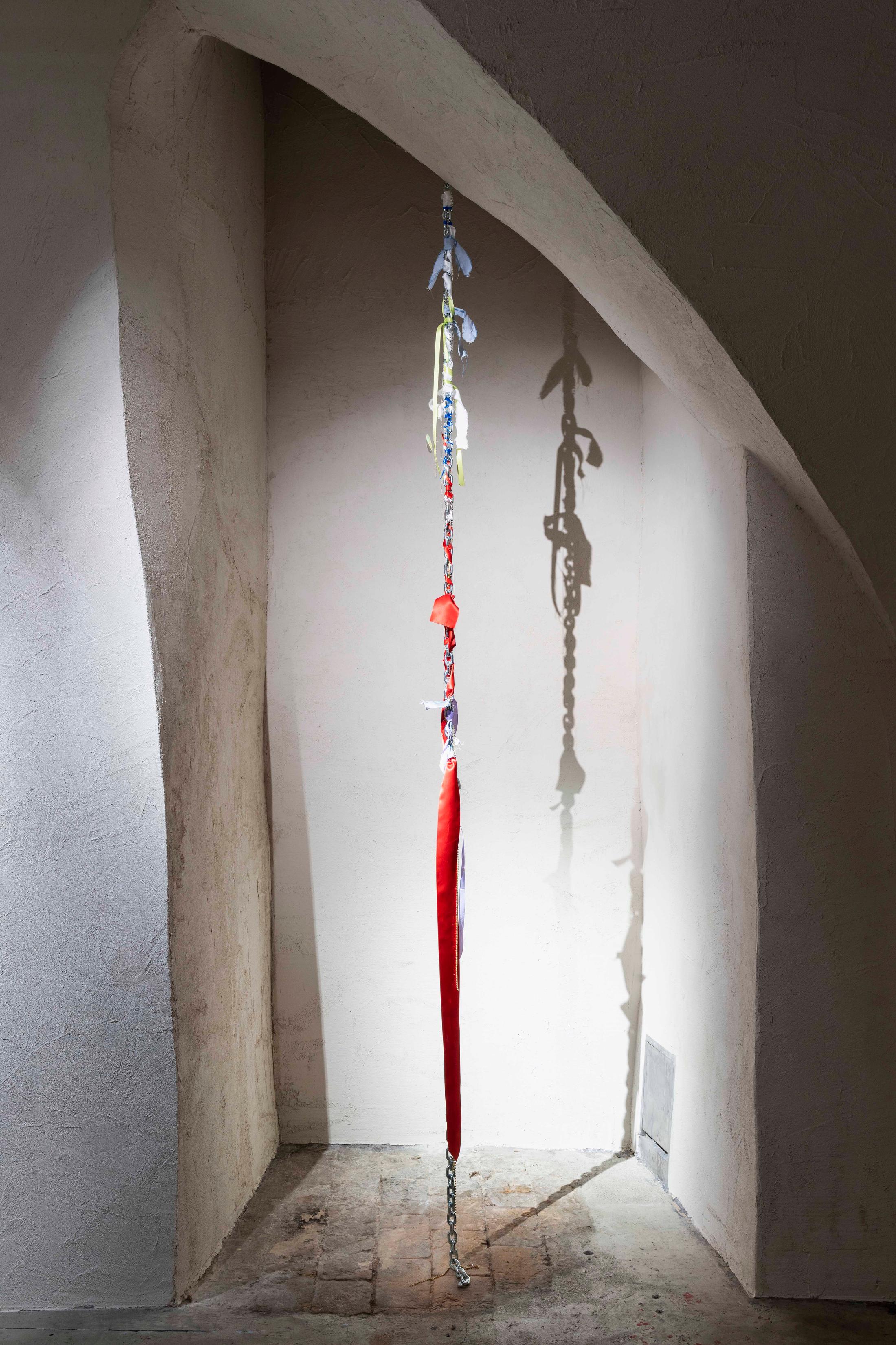 Exhibition View Emmy Hennings / Sitara Abuzar Ghaznawi Joint Exhibition (view on Sitara Abuzar Ghaznawi, Sculpture 2, 2020) at Cabaret Voltaire, Zurich, 2020 / Photo: Gunnar Meier / Courtesy Sitara Abuzar Ghaznawi: the artist