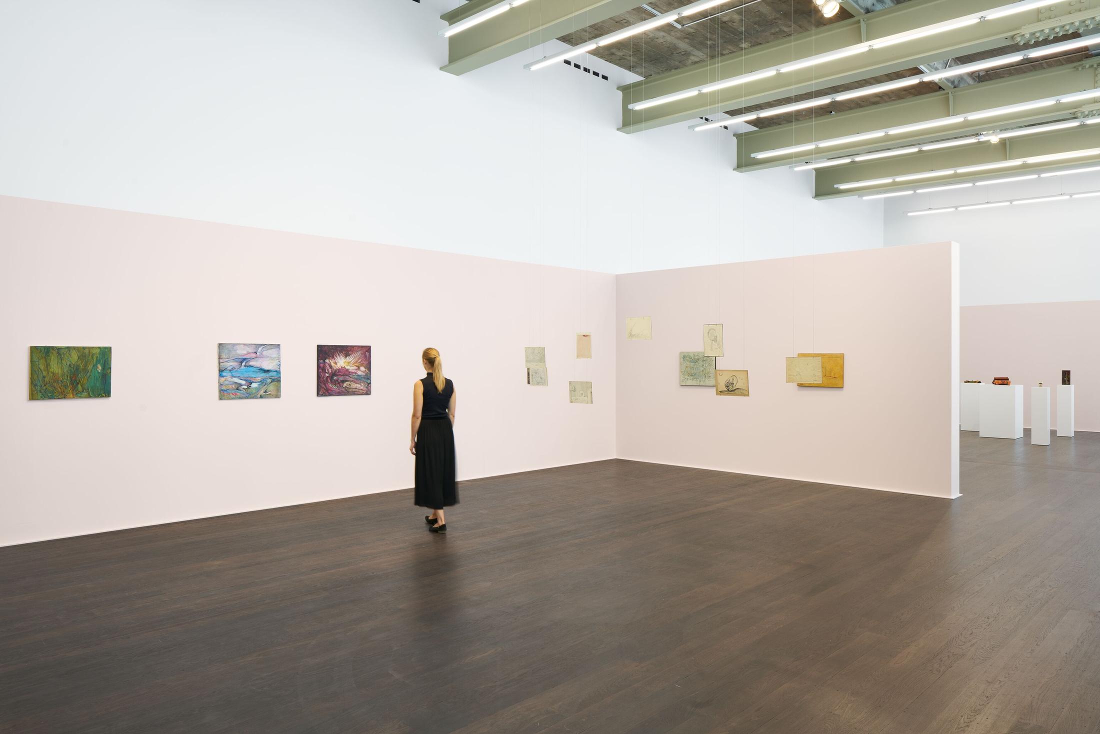 Exhibition View Erna Rosenstein Solo Show at Hauser & Wirth, Zurich, 2022-2023 / Photo: Jon Etter / Courtesy: The Estate of Erna Rosenstein / Adam Sandauer, Hauser & Wirth and Foksal Gallery Foundation