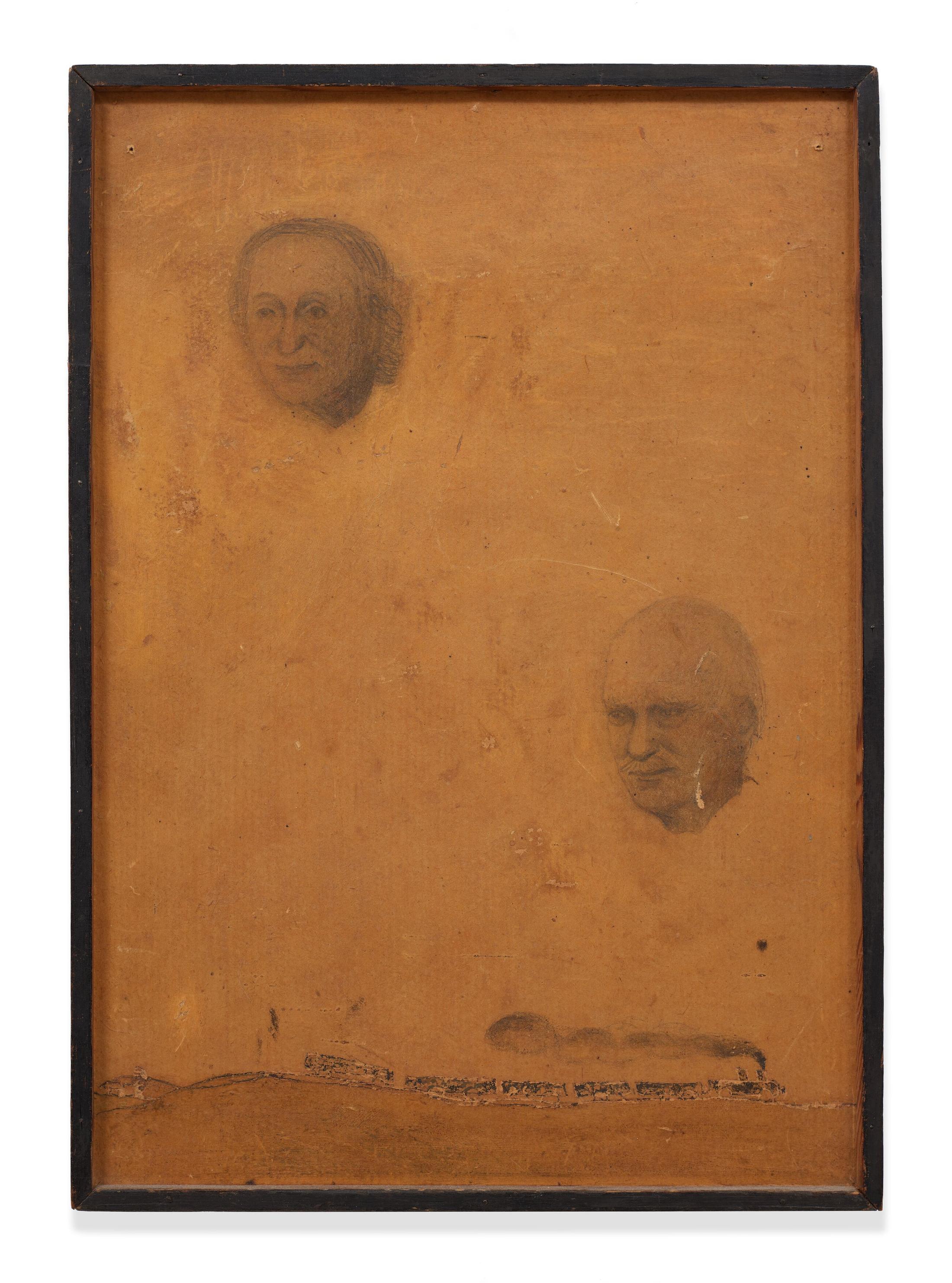 Exhibition View Erna Rosenstein «Solo Show; view on Erna Rosenstein, Bardzo dawne (From Long Ago), Undated, Paint and pencil on particleboard, 35.2 x 25.1 x 0.6 cm» at Hauser & Wirth, Zurich, 2022-2023 / Photo: Thomas Barratt / Courtesy: The Estate of Erna Rosenstein / Adam Sandauer, Hauser & Wirth and Foksal Gallery Foundation