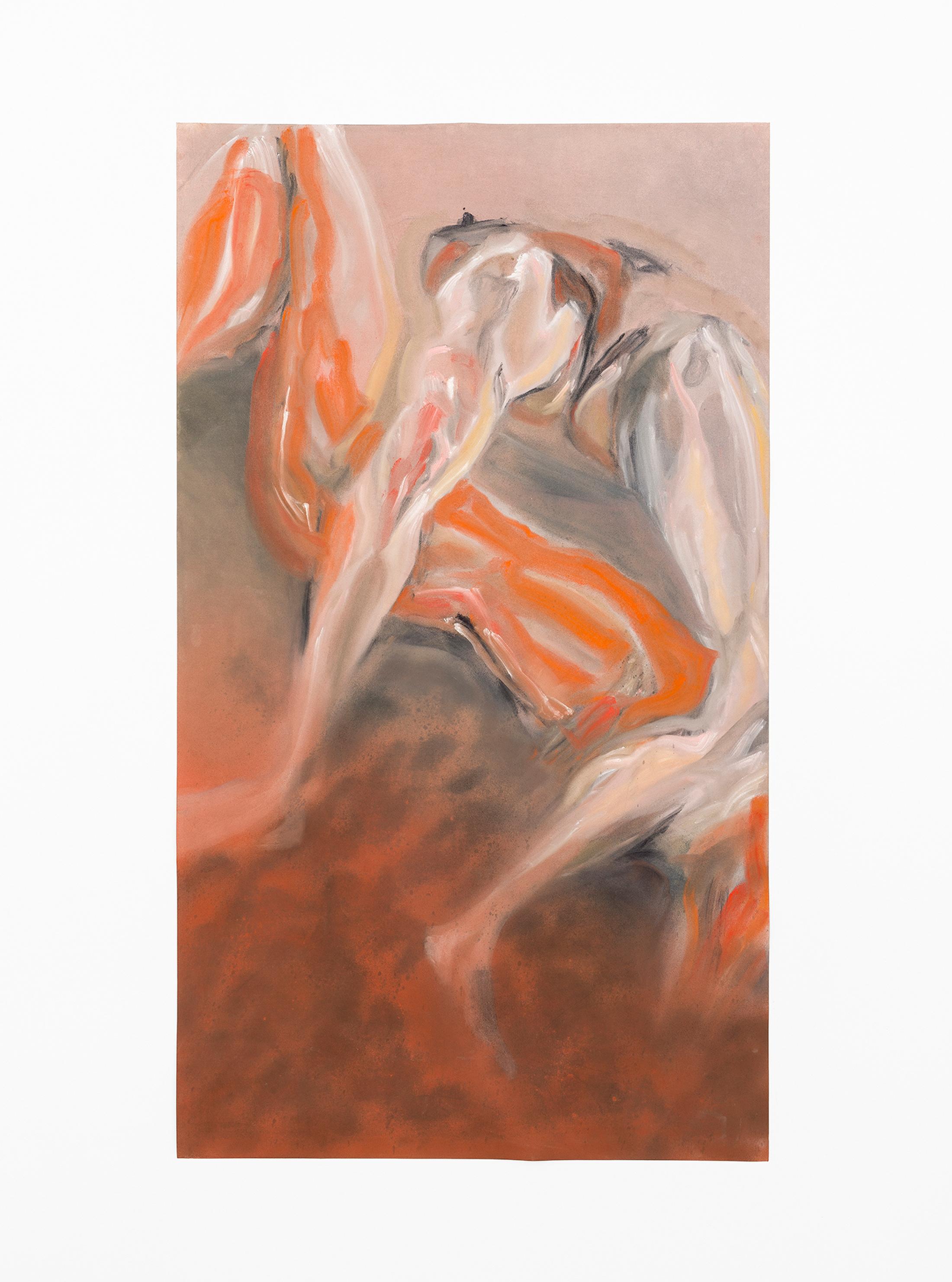 Exhibition View Evelyn Plaschg Solo Show «In Condensation; view on Evelyn Plaschg, Flood, Pigment on Paper, 140 × 80 cm, 2021» at Kirchgasse Gallery, Steckborn, 2021 / Photo: CE / Courtesy: the artist and Kirchgasse Gallery