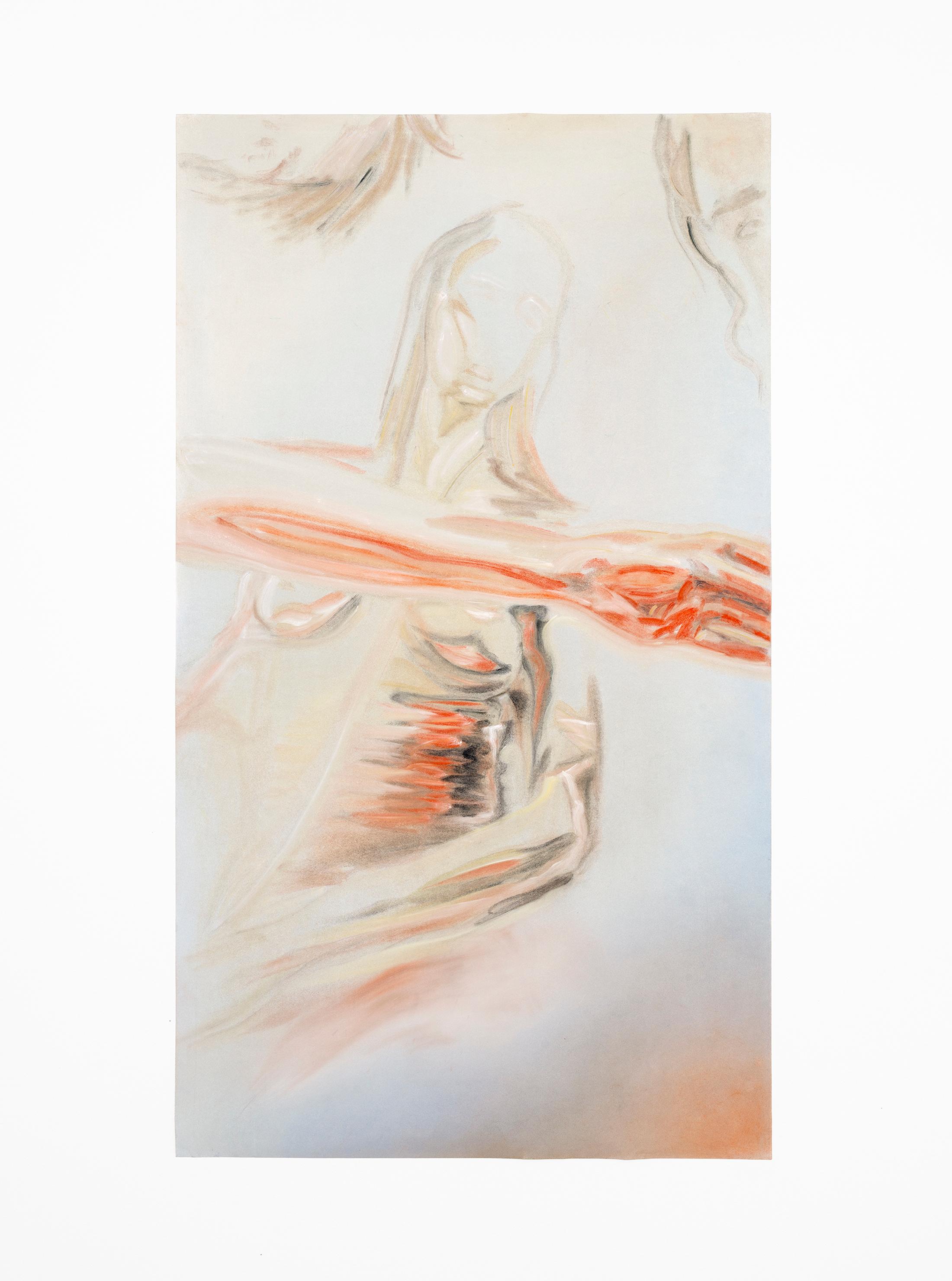 Exhibition View Evelyn Plaschg Solo Show «In Condensation; view on Evelyn Plaschg, Division, Pigment on Paper, 140 × 80 cm, 2021» at Kirchgasse Gallery, Steckborn, 2021 / Photo: CE / Courtesy: the artist and Kirchgasse Gallery