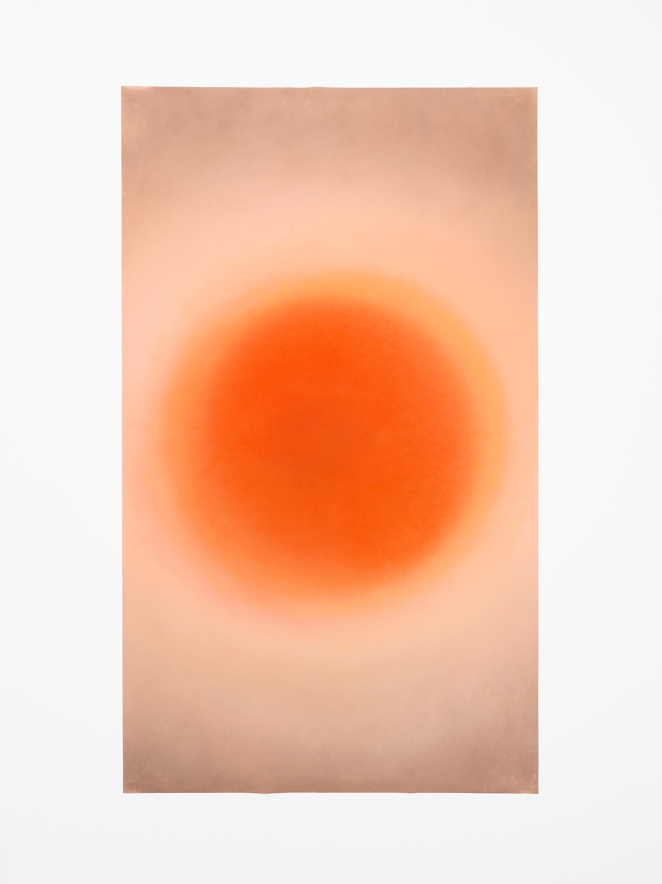 Exhibition View Evelyn Plaschg Solo Show «In Condensation; view on Evelyn Plaschg, In Condensation, Pigment on Paper, 170 × 100 cm, 2021» at Kirchgasse Gallery, Steckborn, 2021 / Photo: CE / Courtesy: the artist and Kirchgasse Gallery