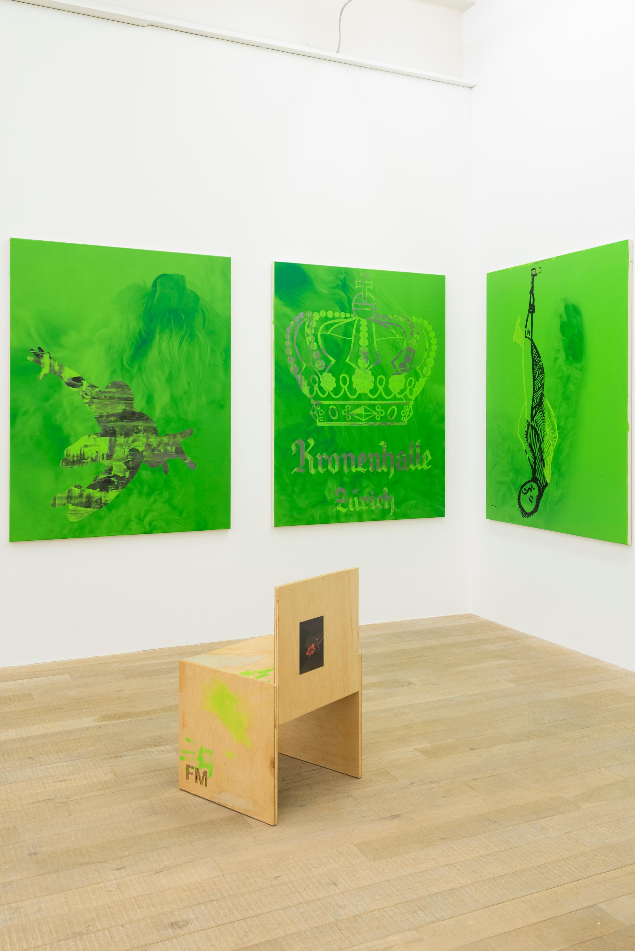 Exhibition View Fabian Marti Soloshow «I LÄBE NO» at Galerie Peter Kilchmann, Zurich, 2019 / Photo: Sebastian Schaub / Courtesy: the artist and Galerie Peter Kilchmann