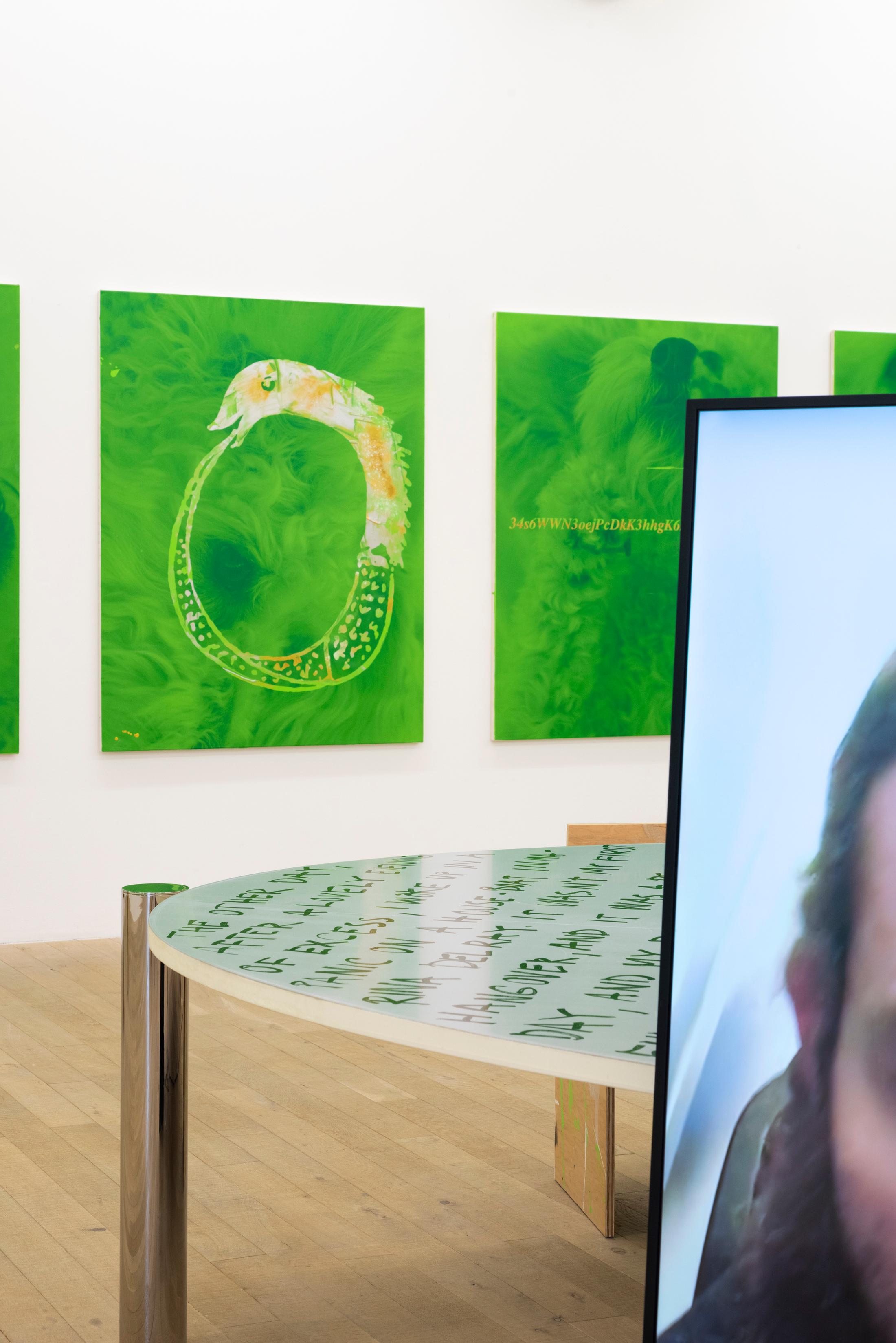 Exhibition View Fabian Marti Soloshow «I LÄBE NO» at Galerie Peter Kilchmann, Zurich, 2019 / Photo: Sebastian Schaub / Courtesy: the artist and Galerie Peter Kilchmann