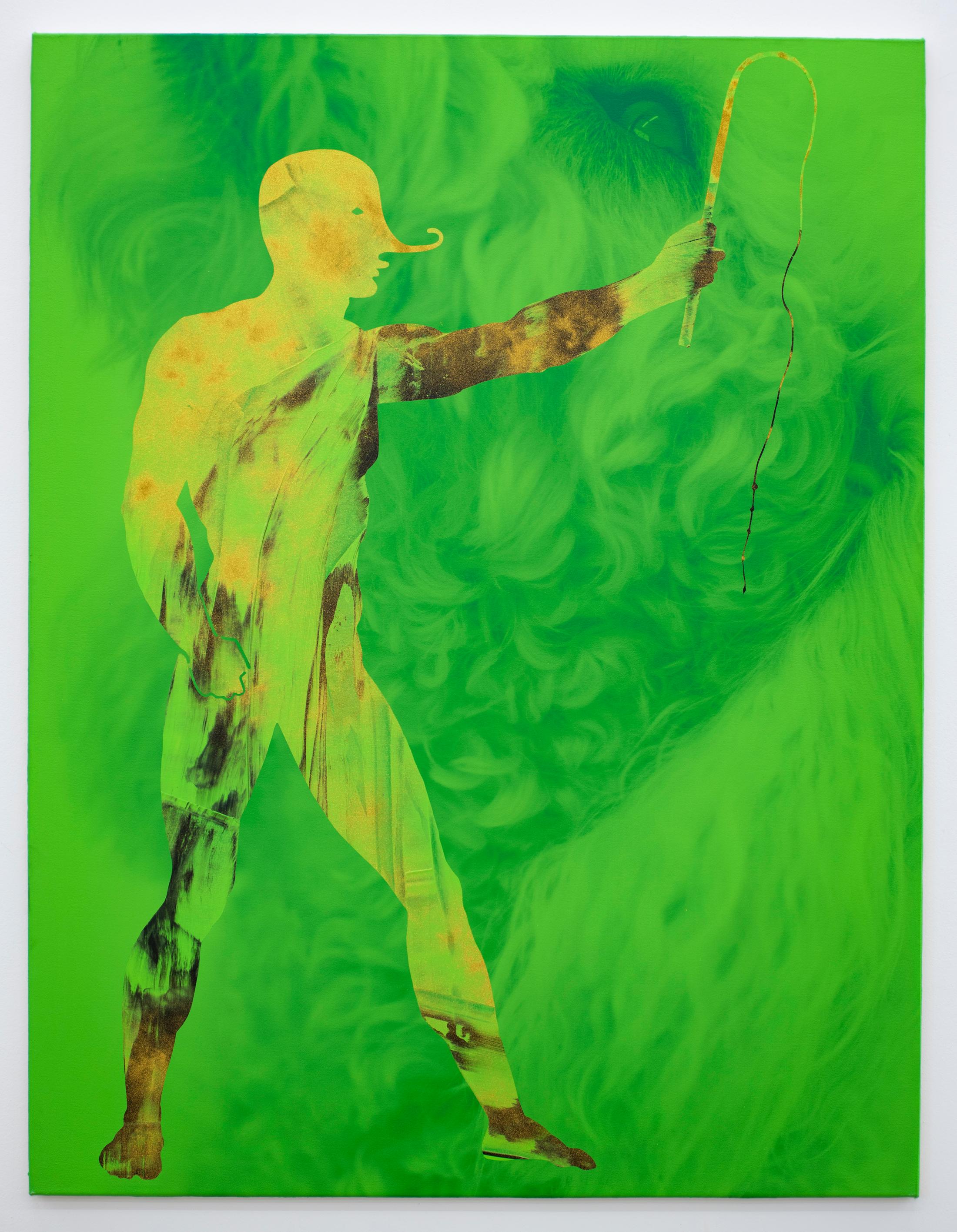 Exhibition View Fabian Marti Soloshow «I LÄBE NO; view on I LÄBE NO (Lutz & Dresseur d'Animaux I), 2019» at Galerie Peter Kilchmann, Zurich, 2019 / Photo: Sebastian Schaub / Courtesy: the artist and Galerie Peter Kilchmann