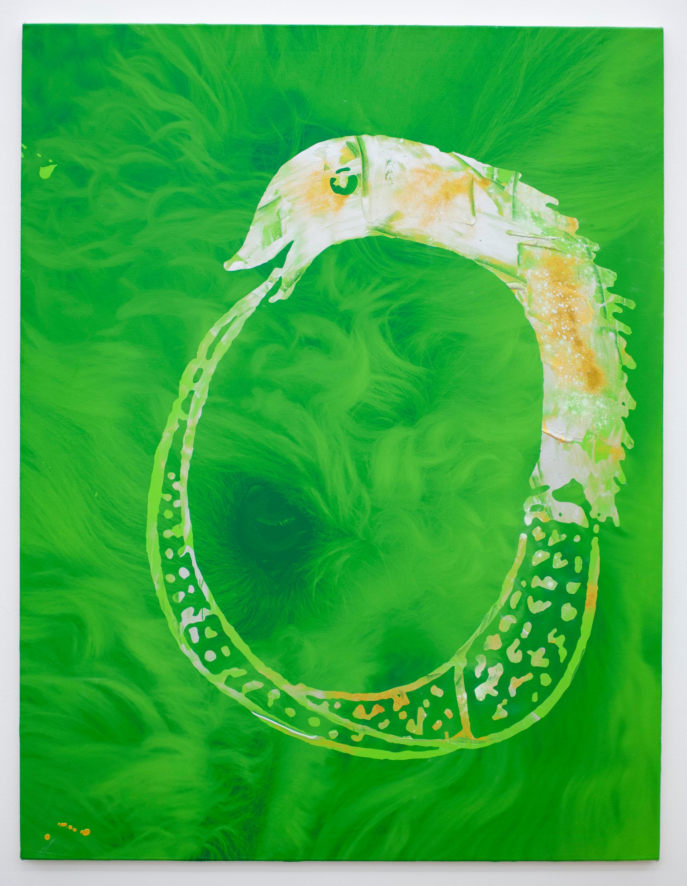 Exhibition View Fabian Marti Soloshow «I LÄBE NO; view on I LÄBE NO (Lutz & Ouroboros), 2019» at Galerie Peter Kilchmann, Zurich, 2019 / Photo: Sebastian Schaub / Courtesy: the artist and Galerie Peter Kilchmann