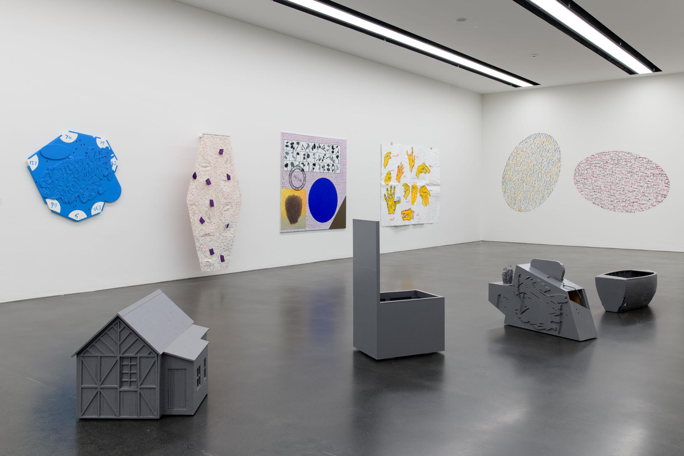 Exhibition View Fabian Peake Soloshow «A Swift at the Corner» at Kunstmuseum Luzern, Lucerne, 2019 / Photo: Marc Latzel / Courtesy: the artist and Kunstmuseum Luzern