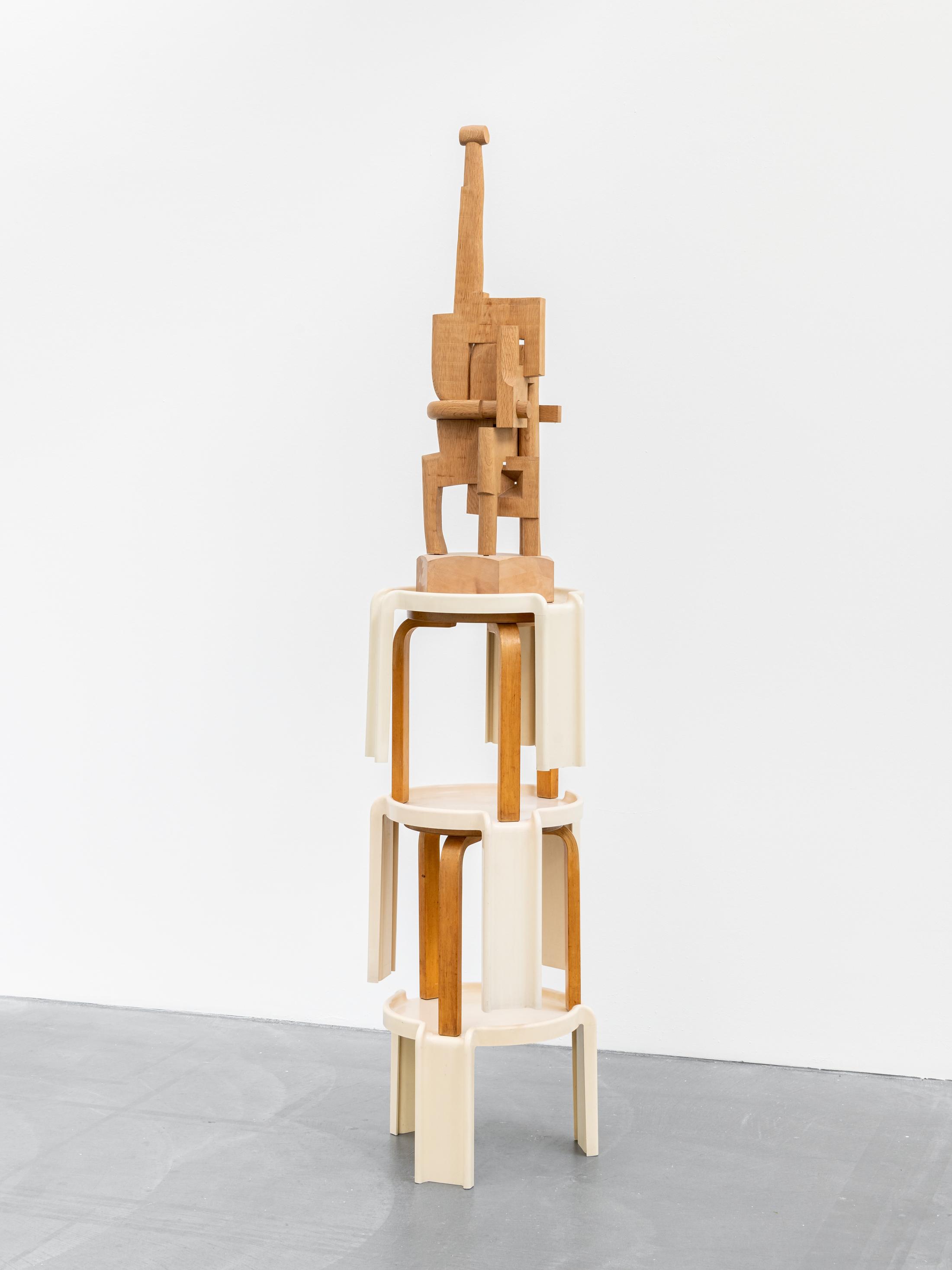 Exhibition View Florian Slotawa Soloshow «Customized Logistics; view on Florian Slotawa / Bernhard Luginbühl, Figur III, 1997/2020» at von Bartha, Basel, 2020 / Photo: Ben Koechlin / Courtesy: the artist and von Bartha