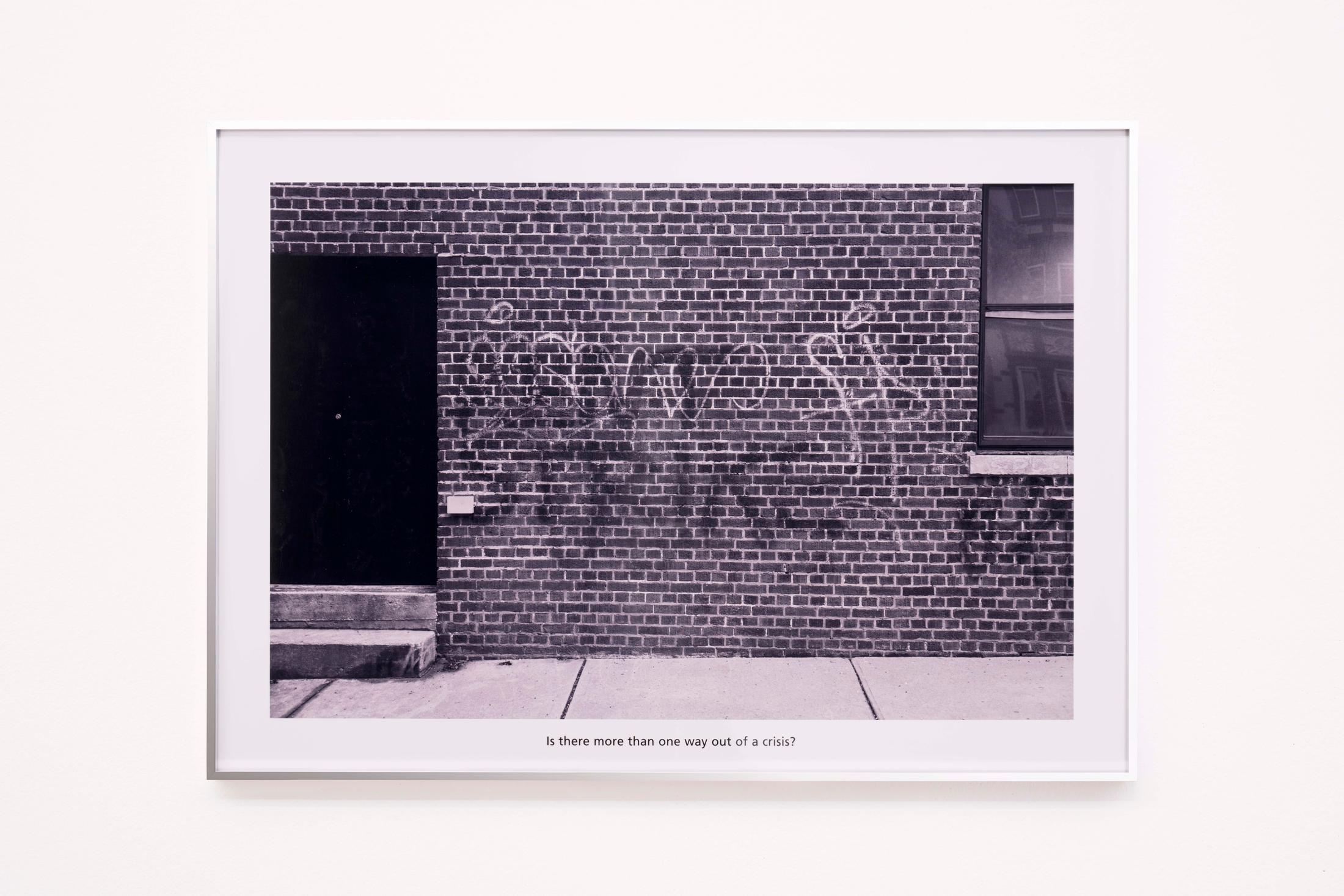 Exhibition View Groupshow «For; view on Sam Pulitzer, 11th St, C-prints, printed perspex, 59.4 x 84.1 cm, 2020» at Milieu, Bern, 2020 / Photo: Claude Barrault / Courtesy: the artist and Milieu