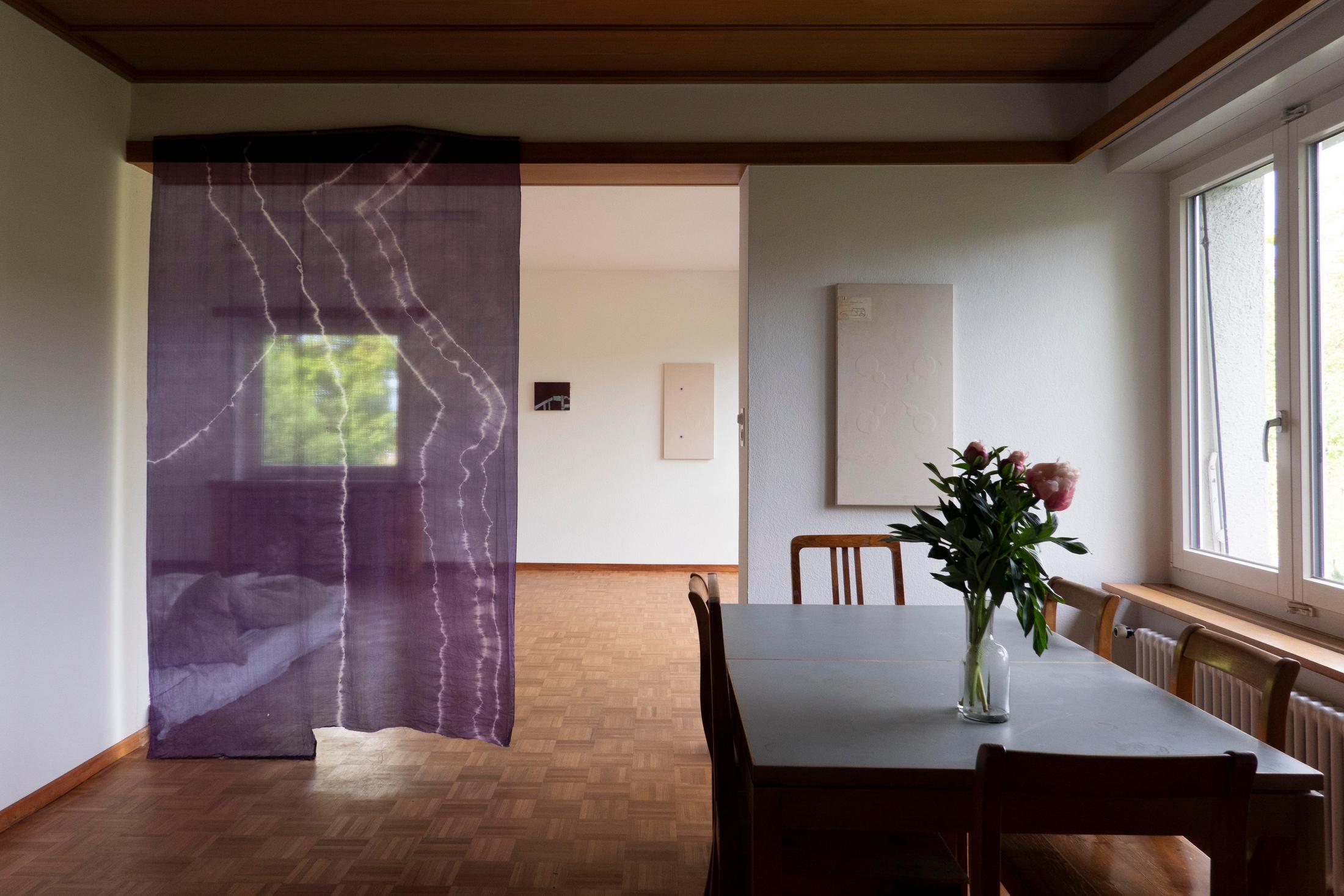 Exhibition View Group Show «four walls, shared beds» at Im Grafenhag, Winterthur, 2021 / Photo: Brigham Baker / Courtesy: the artists and Im Grafenhag