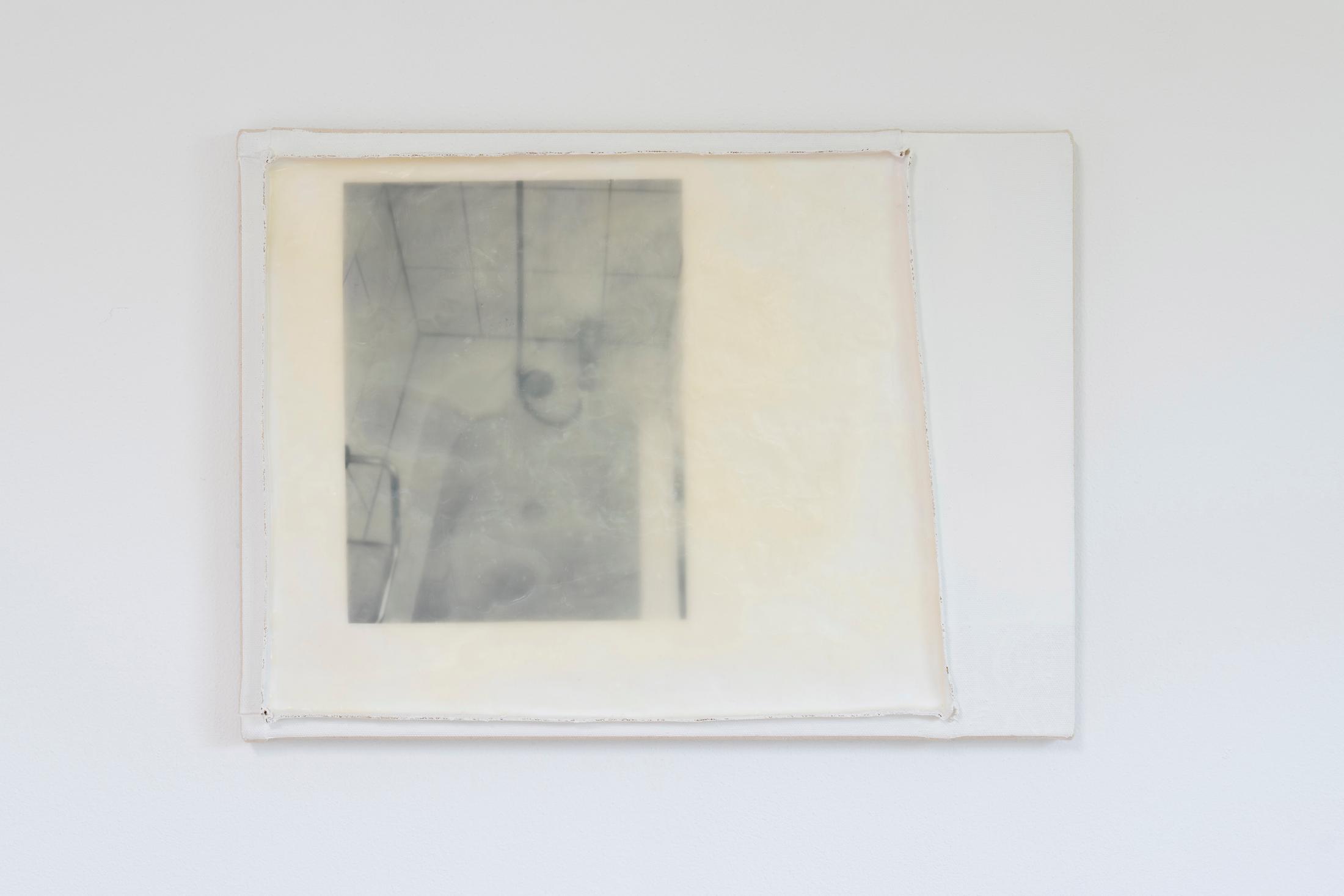 Exhibition View Group Show «four walls, shared beds; view on Anita Semadeni, When Bessie dreams. Bessie die Kuh., 2021, 230x138cm, dyed silk and hazelwood» at Im Grafenhag, Winterthur, 2021 / Photo: Brigham Baker / Courtesy: the artists and Im Grafenhag