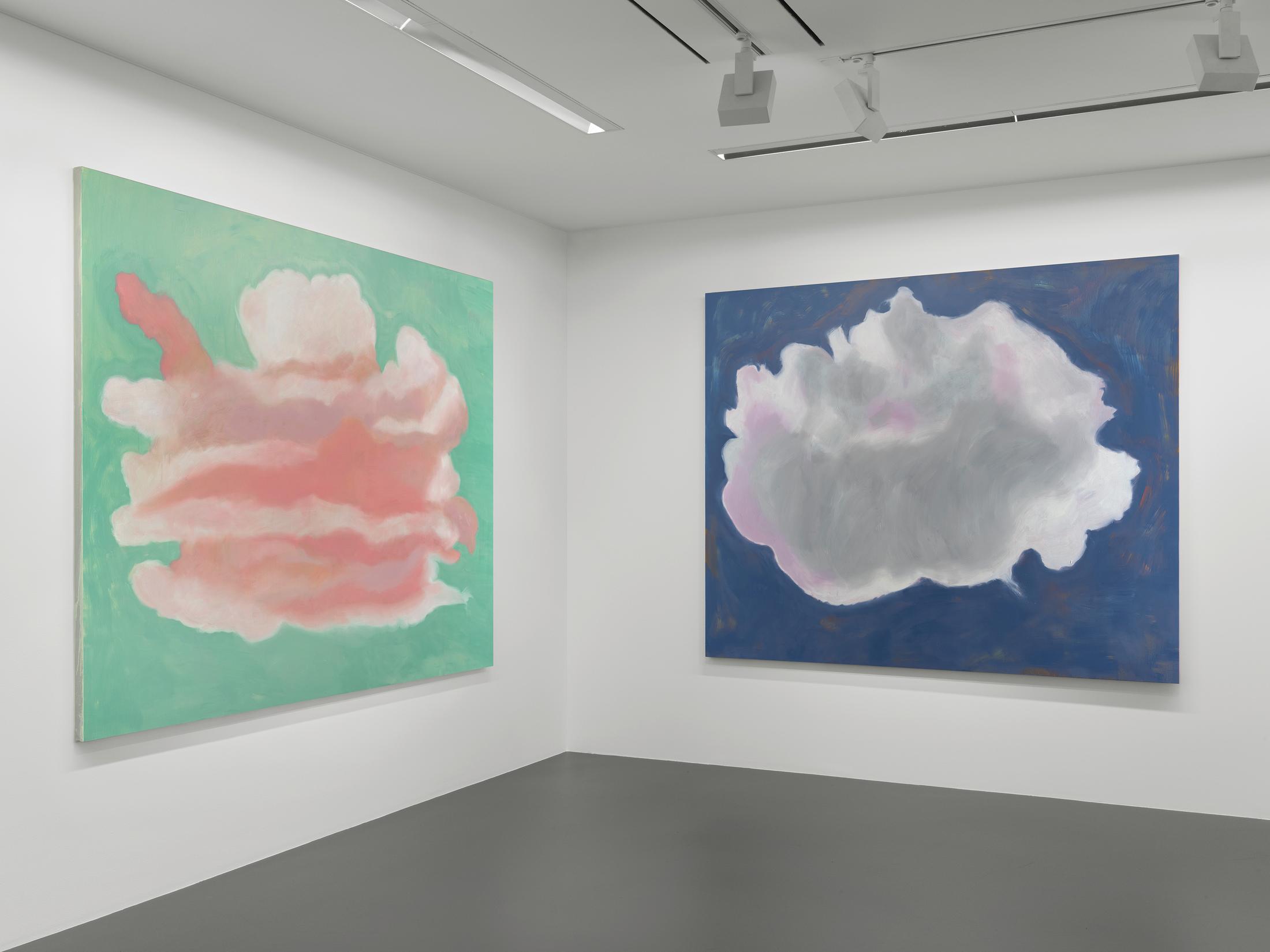 Exhibition View Francesco Clemente Soloshow «Clouds; view on  Clouds III, 2018 and ​Clouds IV, 2018» at Vito Schnabel Gallery, St. Moritz, 2019 / © Francesco Clemente / Photo by Stefan Altenburger / Courtesy: the artist and Vito Schnabel Gallery