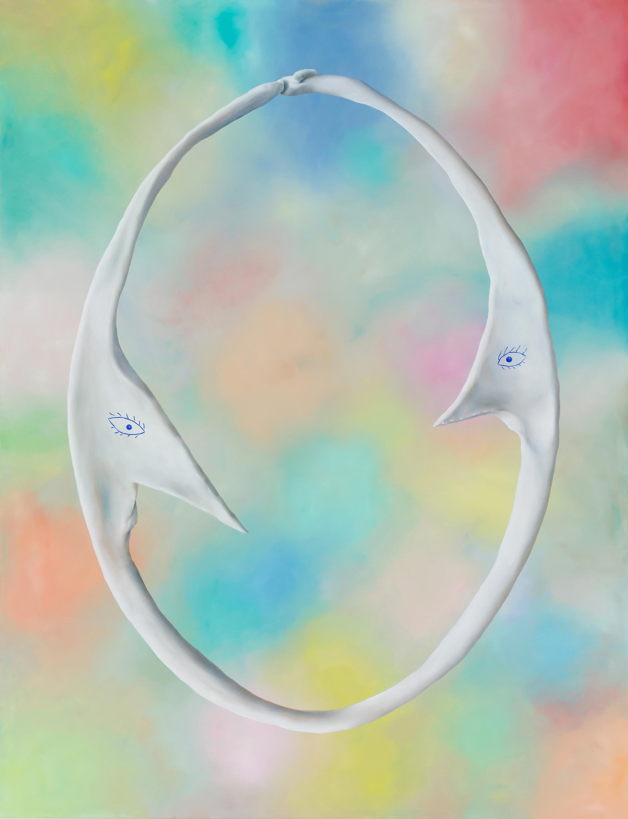 Exhibition View Francisco Sierra «Lunar Conveniences; view on Francisco Sierra, Untitled, 2020, oil on canvas, 170 x 130cm» at Von Bartha, Basel, 2021 / Photo: Andreas Zimmermann / Courtesy: the artist and Von Bartha