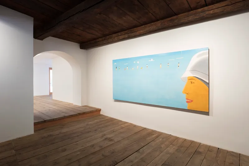 Installation View Alex Katz "Untitled (Beach scene), 2012" at Galleria Monica De Cardenas, Zuoz / Courtesy: the artists and the gallery / Photo: Andrea Rossetti