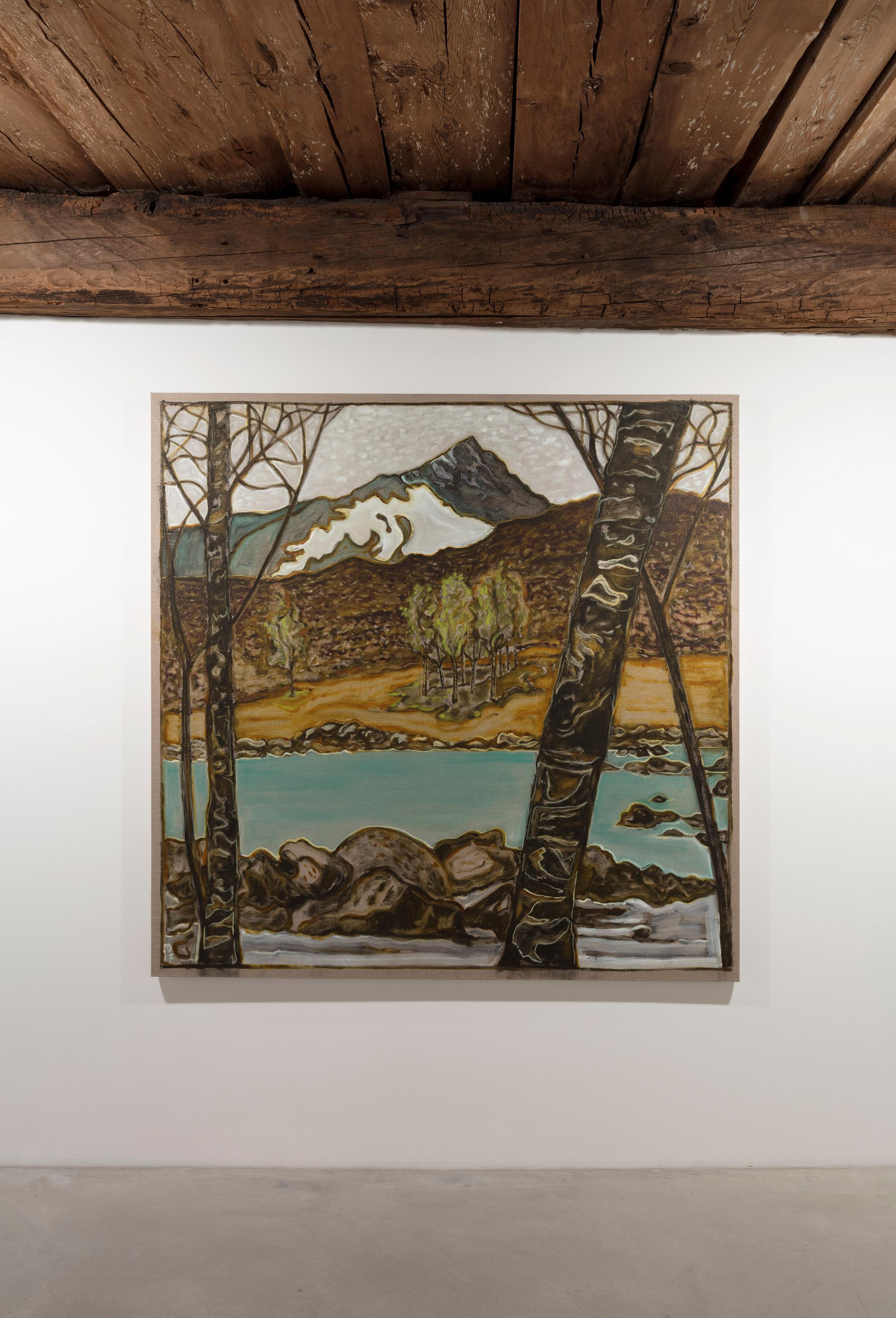 Installation View Billy Childish "Birches across stream, 2017" at Galleria Monica De Cardenas, Zuoz / Courtesy: the artists and the gallery / Photo: Andrea Rossetti