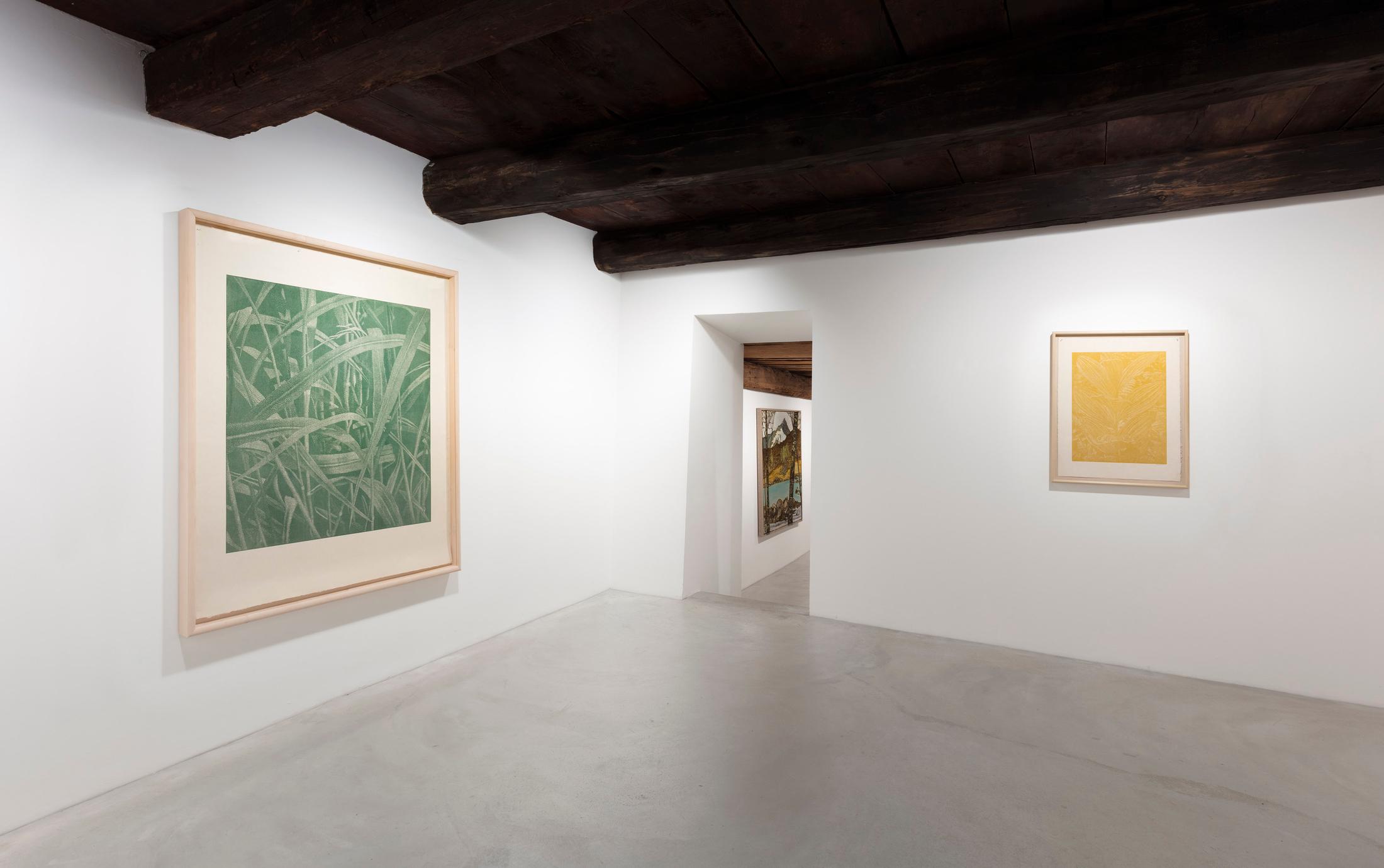 Installation View Franz Gertsch and Billy Childish at Galleria Monica De Cardenas, Zuoz / Courtesy: the artists and the gallery / Photo: Andrea Rossetti