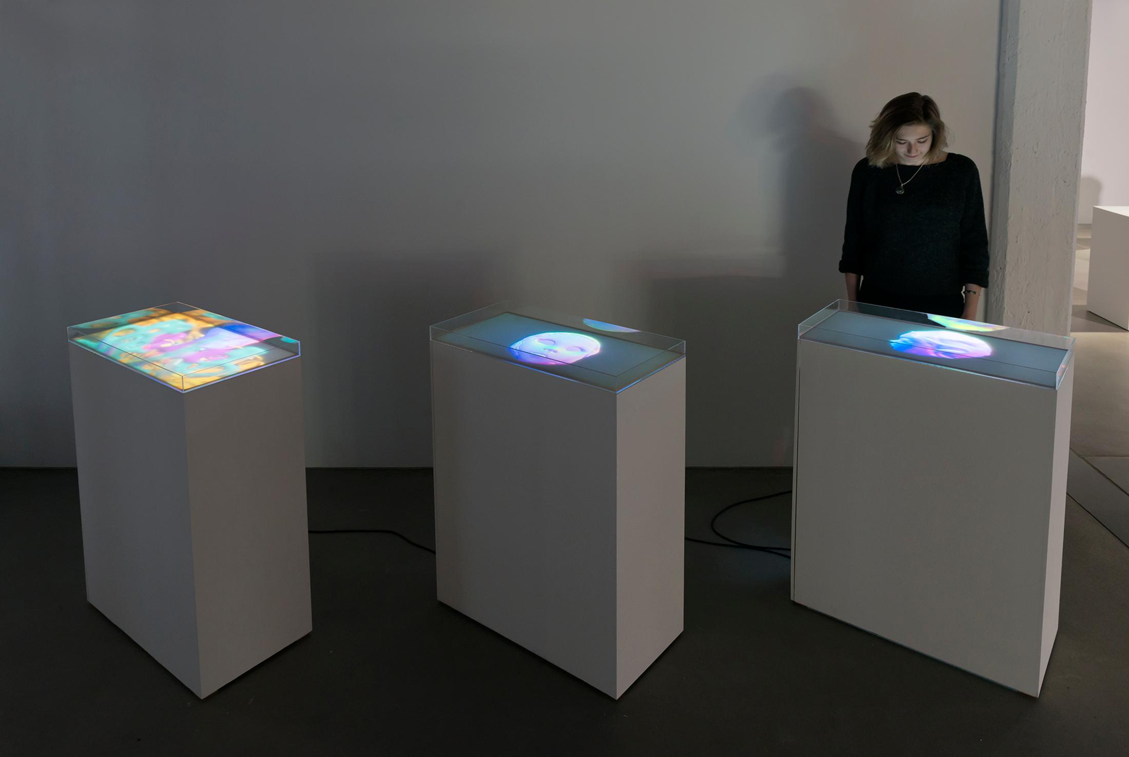 Installation View Pinar Yoldas "Genetically Edited Generation: Designer Babies w/associated CRISPR protein, 2018" at HEK, Basel / Photo: Franz Wamhof / Courtesy: the artists