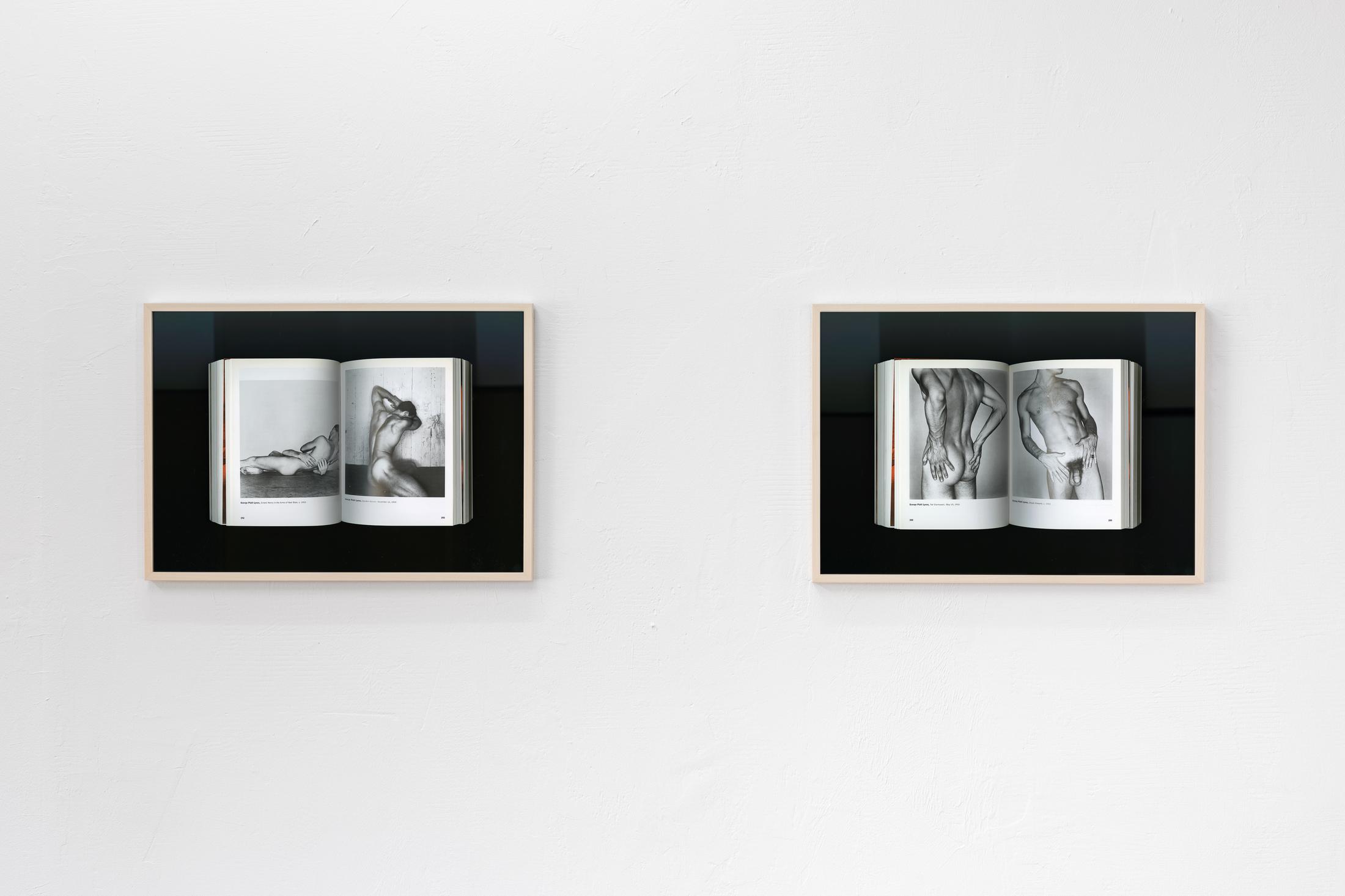 Exhibition View Group Show «Gazed and Confused; view on Anthology (The Male Nude, p. 292+293) (left) Anthology (The Male Nude, p. 288+289) (right), 2022» at Last Tango, Zurich, 2022 / Photo: Kilian Bannwart / Courtesy: the artist and Last Tango