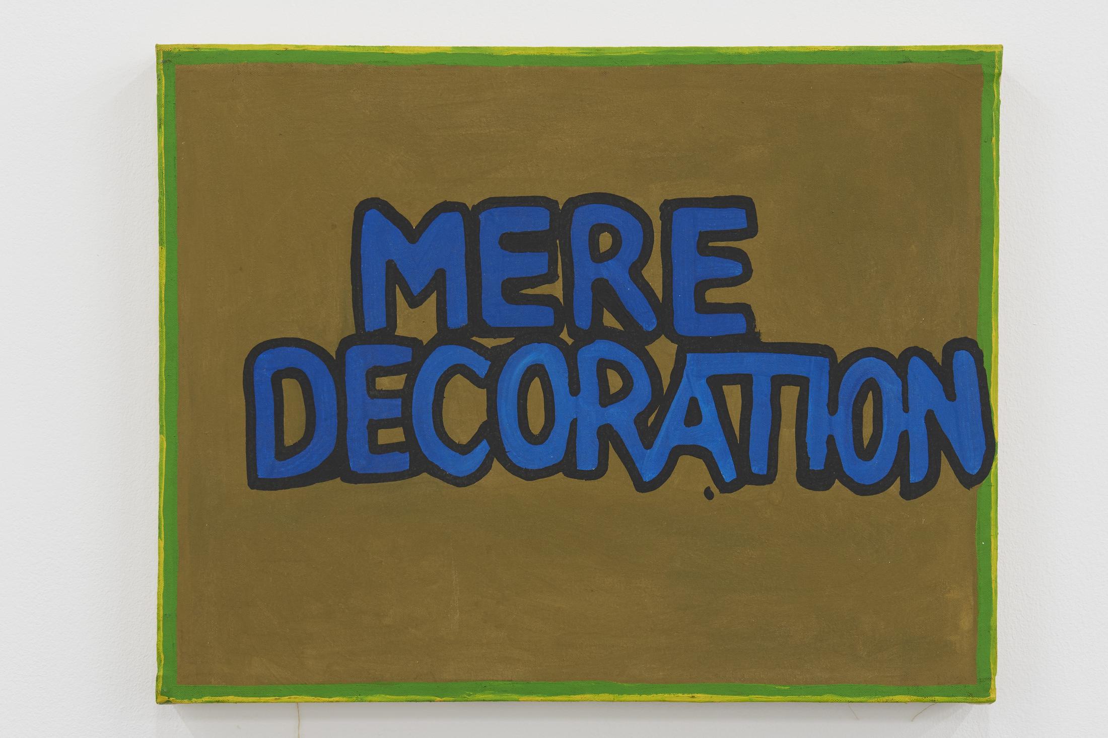 Exhibition View Gene Beery Retrospective «view on Mere Decoration, 1976» at Fri-Art Kunsthale, Fribourg / Photo: Guillaume Baeriswyl / Courtesy: the artist and Greenspon, New York