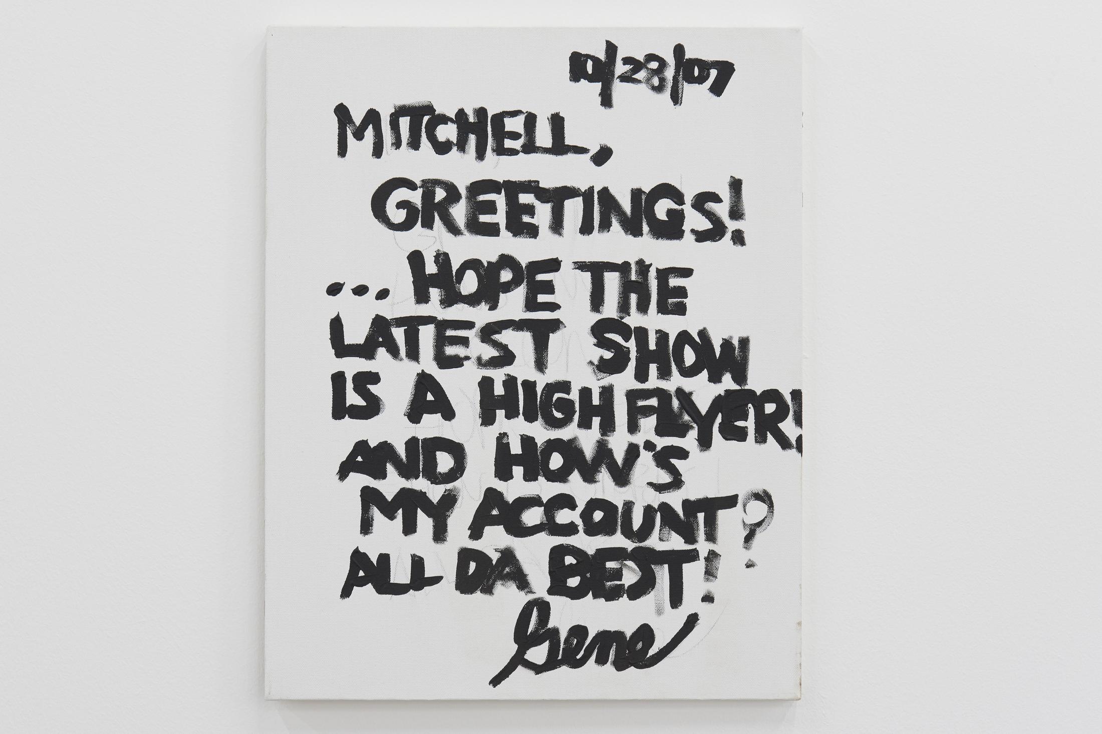 Exhibition View Gene Beery Retrospective «view on Greetings!, 2007» at Fri-Art Kunsthale, Fribourg / Photo: Guillaume Baeriswyl / Courtesy: the artist and Greenspon, New York