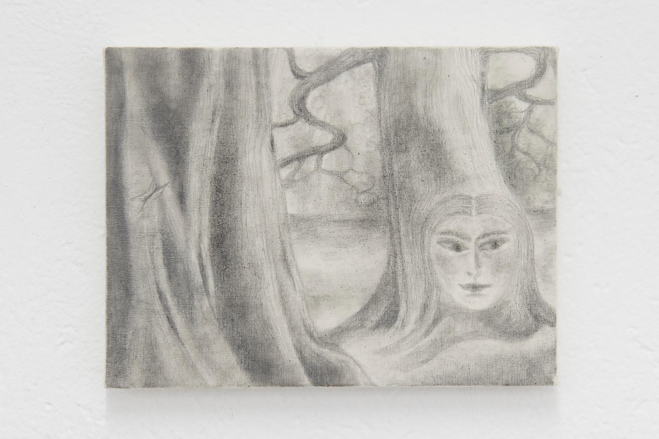 Exhibition View «Giggling Softly, Smiling Big; view on Maren Karlson, Outside, 2020» at WallStreet, Fribourg, 2021 / Photo: Guillaume Python / Courtesy: the artist and WallStreet