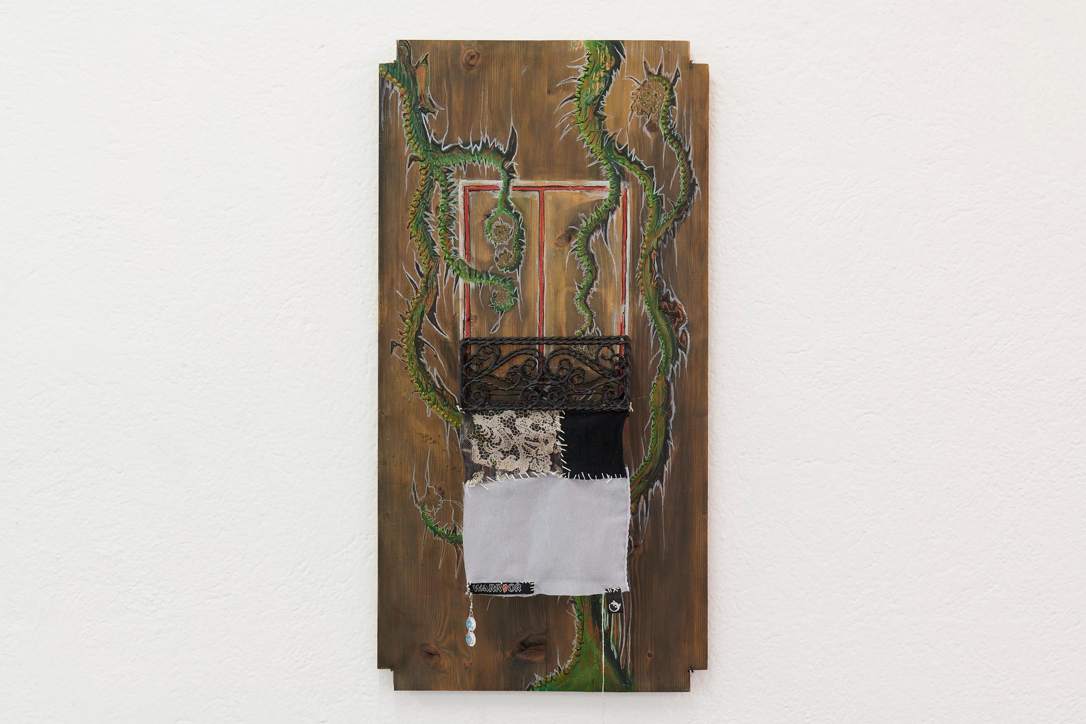 Exhibition View «Giggling Softly, Smiling Big; view on Broken Promises Crew, Your Wilted Face Made All These Bloomy Visions Fade Away, 2020» at WallStreet, Fribourg, 2021 / Photo: Guillaume Python / Courtesy: the artist and WallStreet