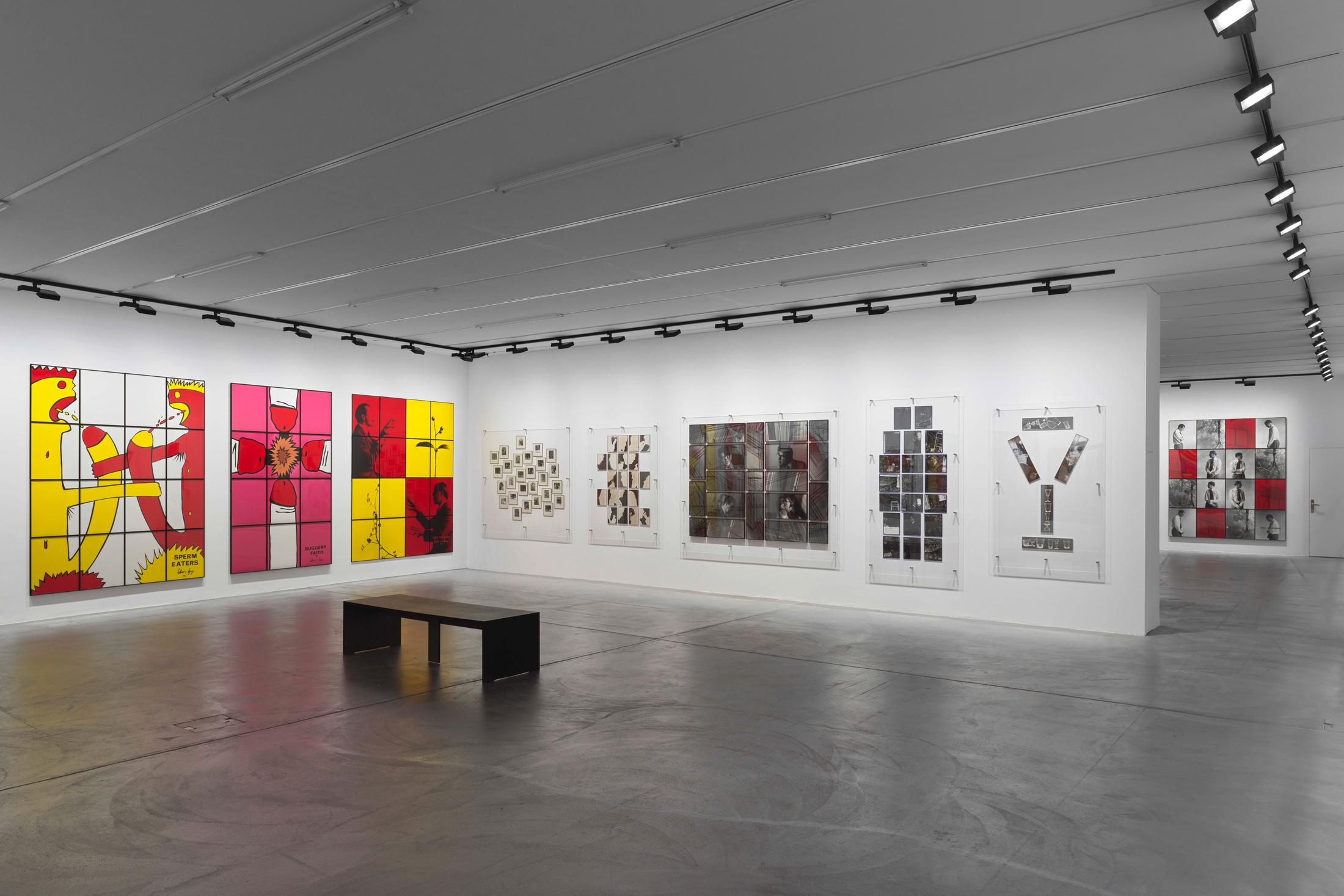 Exhibition View Gilbert & George «THE GREAT EXHIBITION, 1971–2016» at Kunsthalle Zürich & Luma Westbau, Zurich, 2020 / Photo: Stefan Altenburger / Courtesy: the artists, Kunsthalle Zürich & Luma Westbau