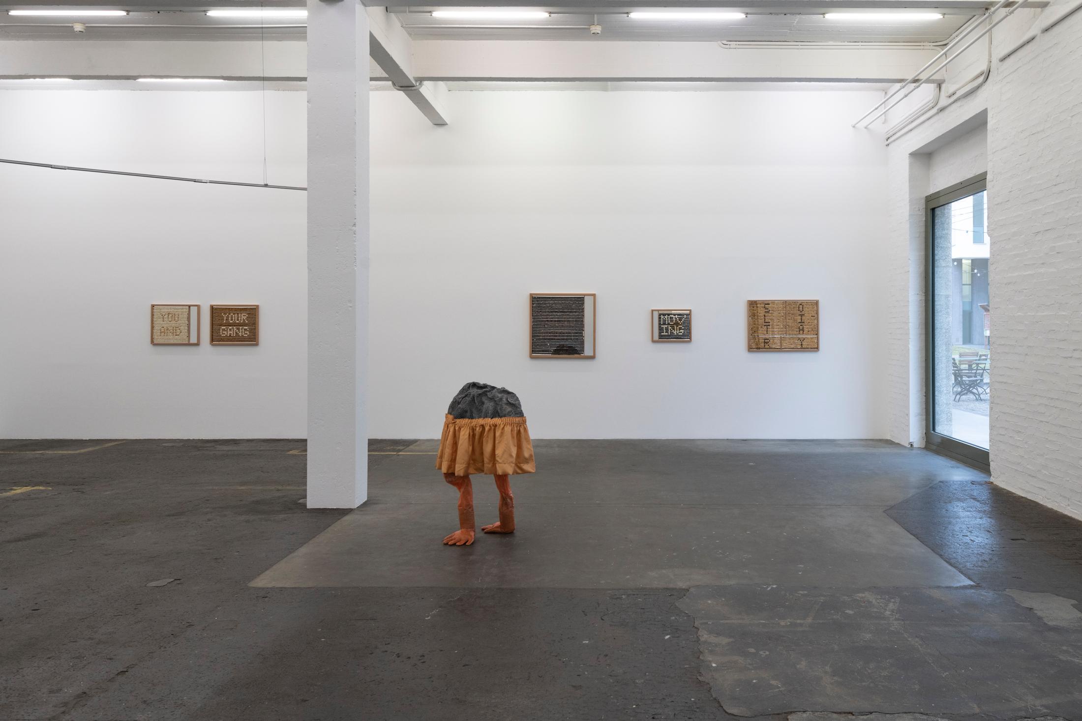 Exhibition View Gina Proenza Solo Show «Moving Jealousy» at Kunst Halle Sankt Gallen, St. Gallen, 2023 / Photo: Sebastian Schaub / Courtesy: the artist and Kunst Halle Sankt Gallen