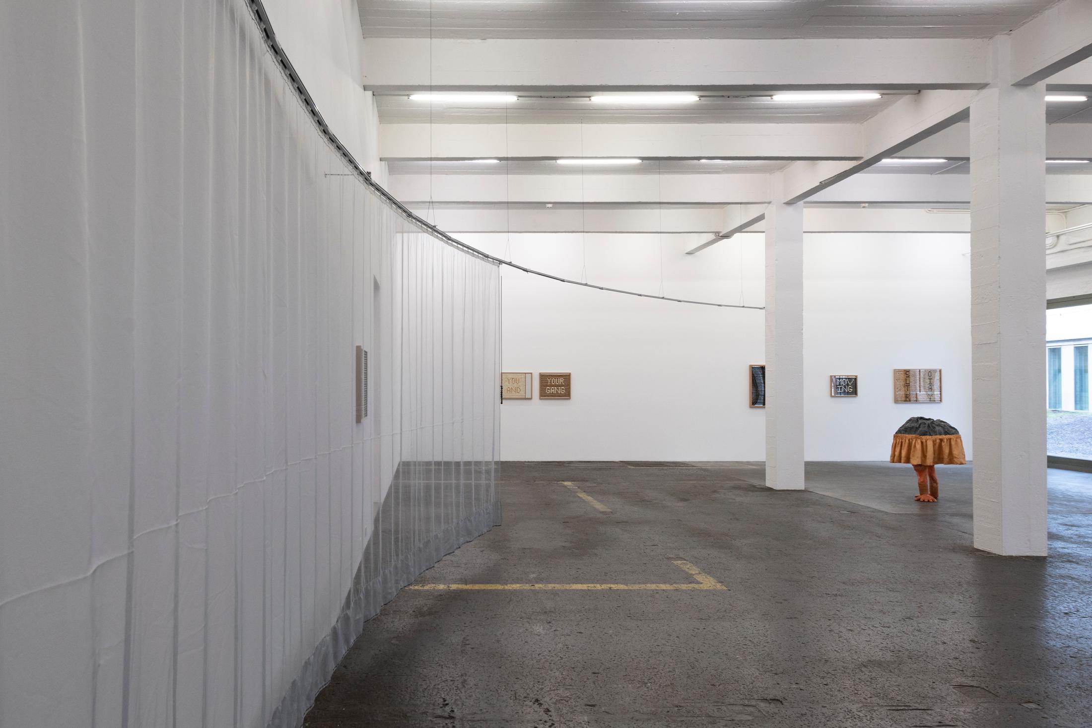 Exhibition View Gina Proenza Solo Show «Moving Jealousy» at Kunst Halle Sankt Gallen, St. Gallen, 2023 / Photo: Sebastian Schaub / Courtesy: the artist and Kunst Halle Sankt Gallen