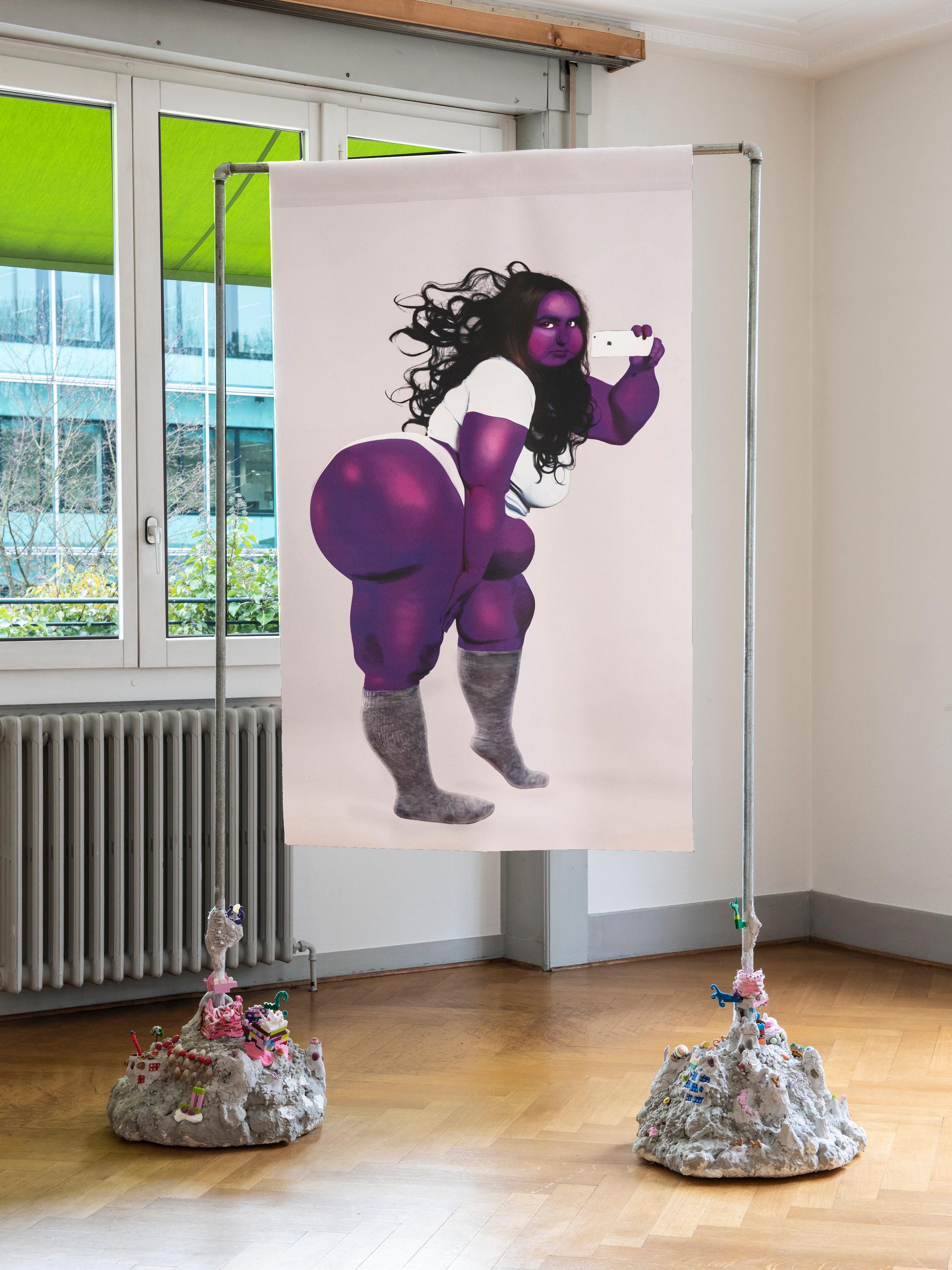 Exhibition View Giulia Essyad Soloshow «Chocolate Factory; view on Off-Colors, 2020» at Cherish, Geneva, 2020 / Photo: James Bantone / Courtesy: the artist and Cherish