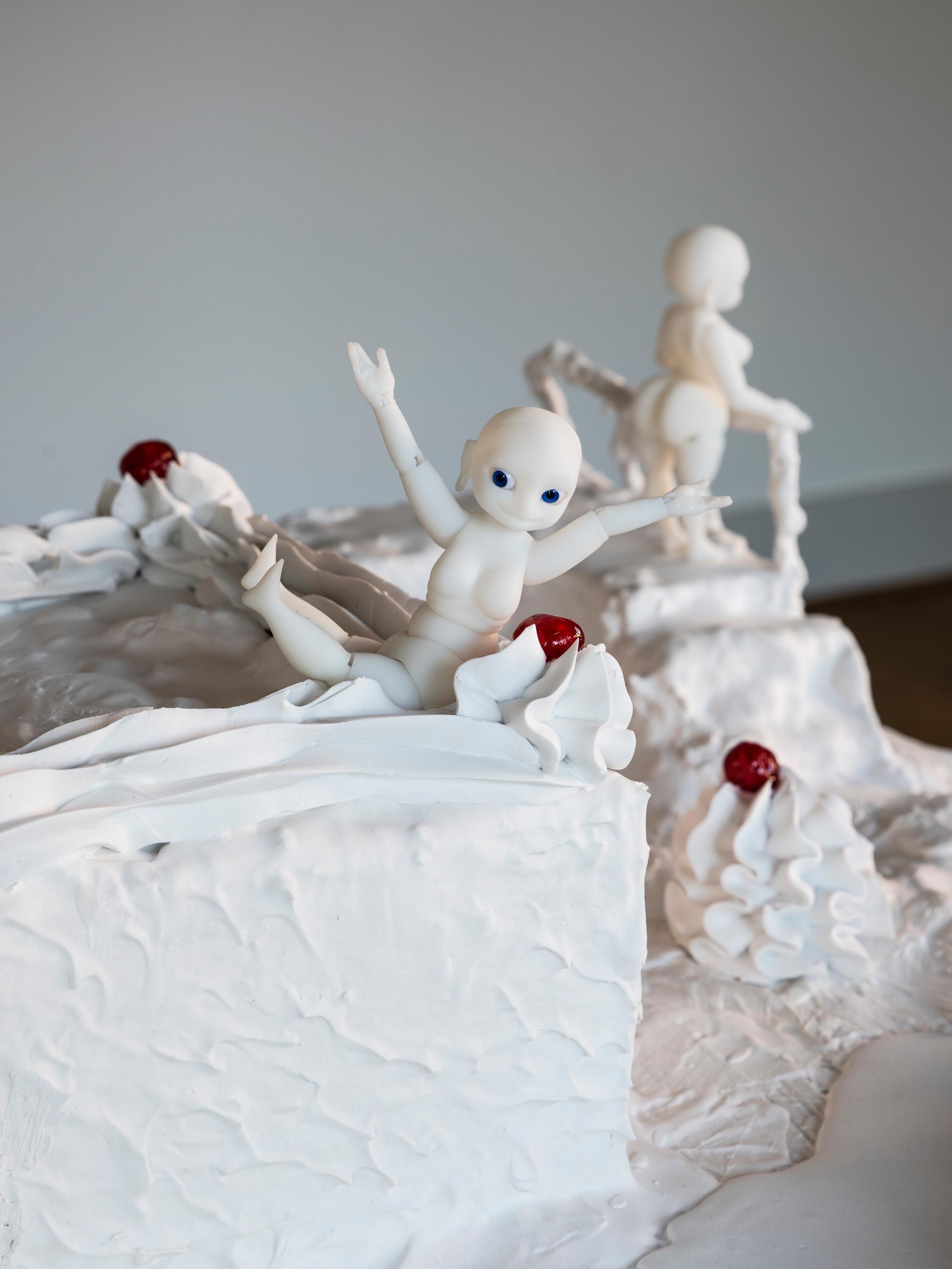Exhibition View Giulia Essyad Soloshow «Chocolate Factory; view on Cream & Butter, 2020 (detail)» at Cherish, Geneva, 2020 / Photo: James Bantone / Courtesy: the artist and Cherish