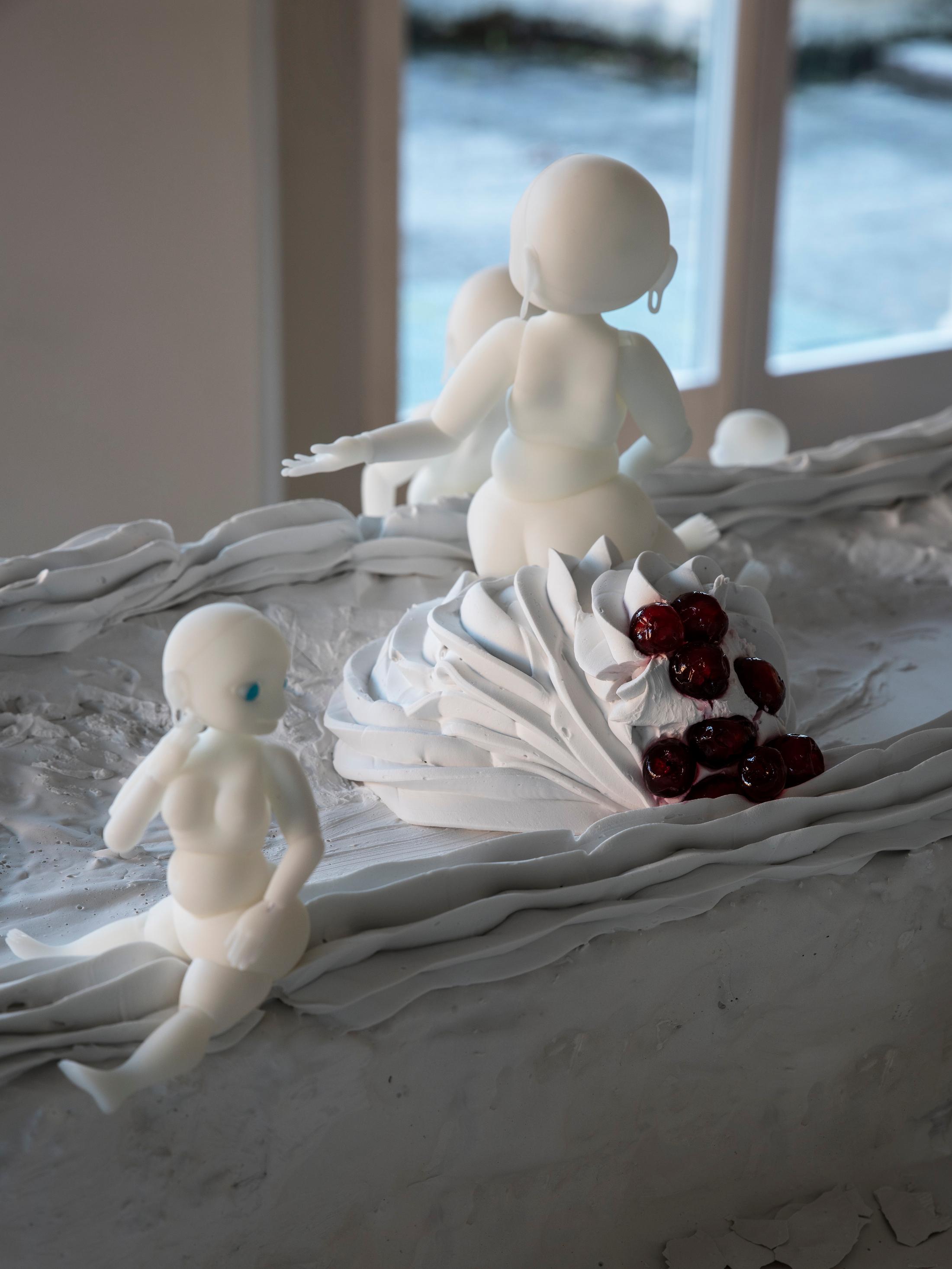 Exhibition View Giulia Essyad Soloshow «Chocolate Factory; view on Cream & Butter, 2020 (detail)» at Cherish, Geneva, 2020 / Photo: James Bantone / Courtesy: the artist and Cherish