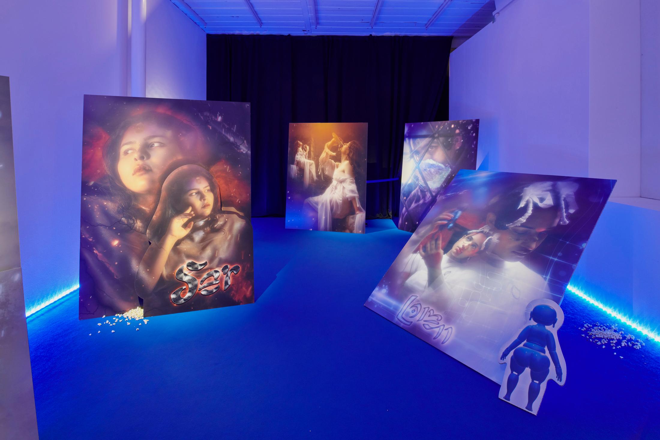 Exhibition View Giulia Essyad Solo Show «A Selene Blues» at Fri Art, Fribourg, 2020 / Photo: Guillaume Python / Courtesy: the artist and Fri Art Kunsthalle